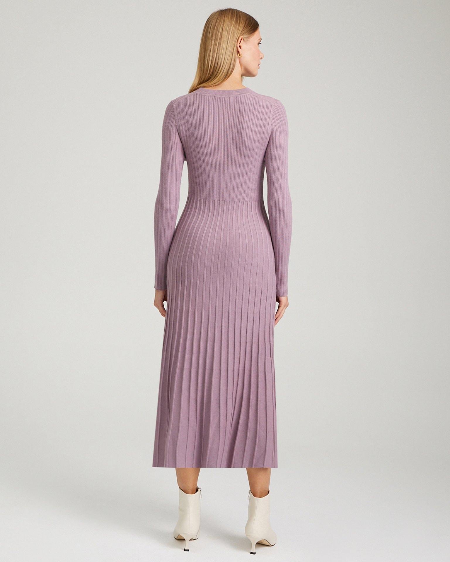 Knit Mid-Length Dress, Brown — photo 4