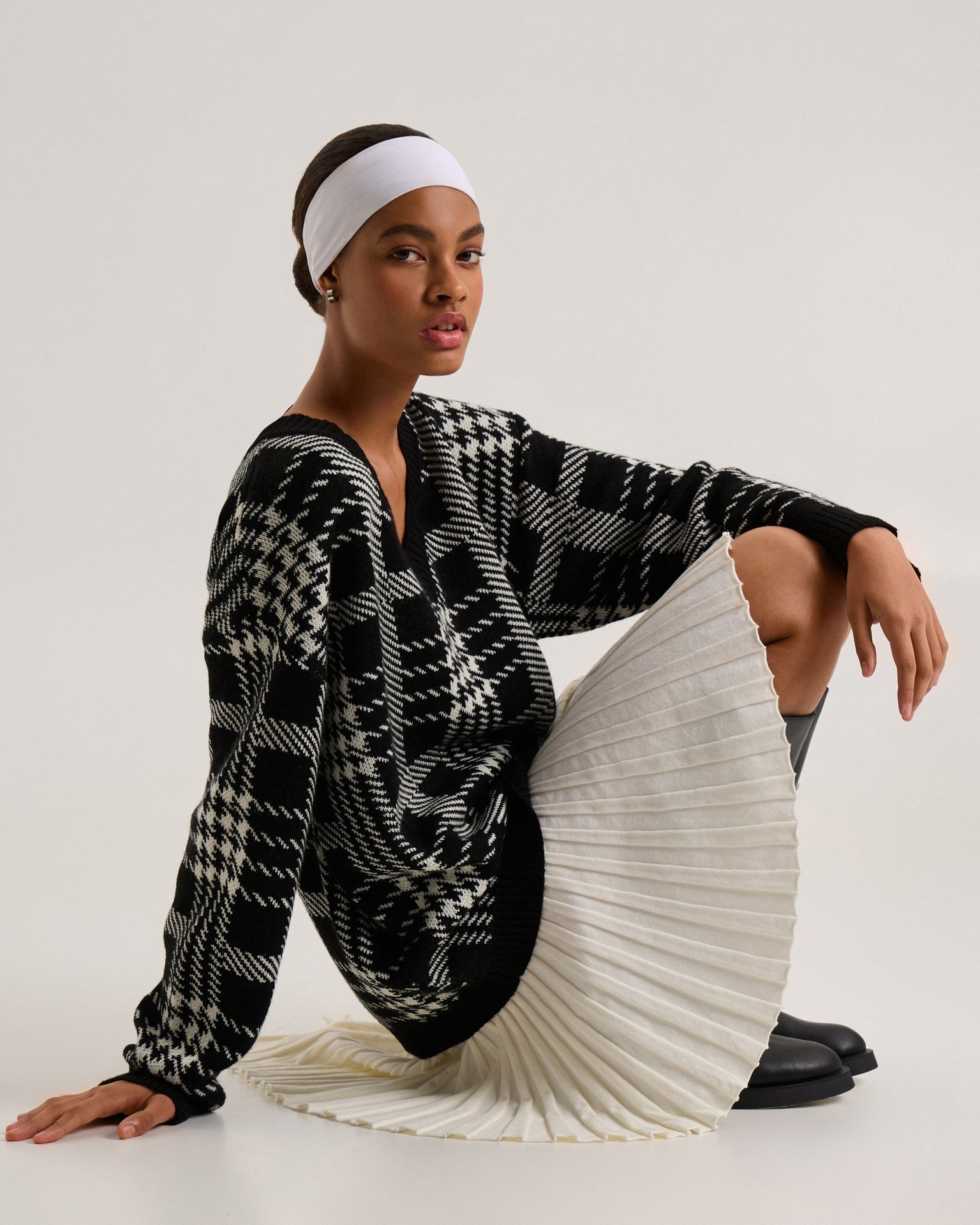 Checked jumper, Black