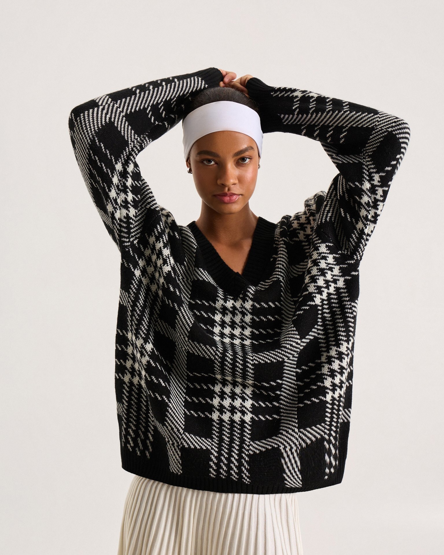 Checked jumper, Black — photo 7