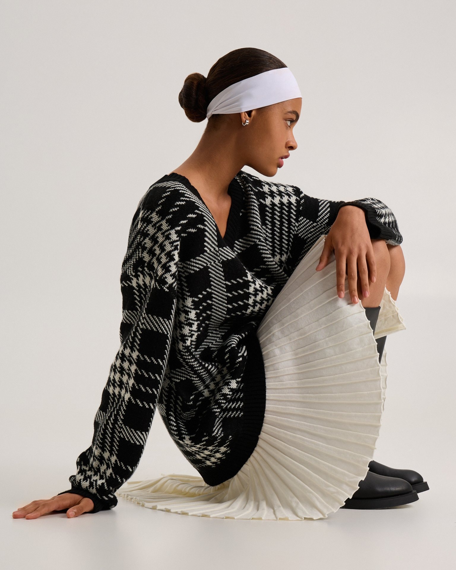 Checked jumper, Black — photo 9