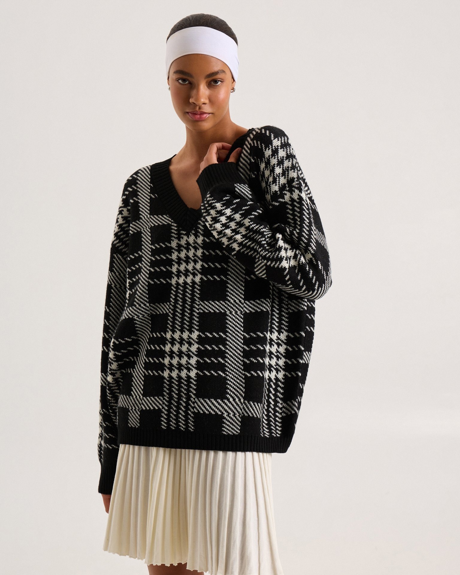 Checked jumper, Black — photo 5