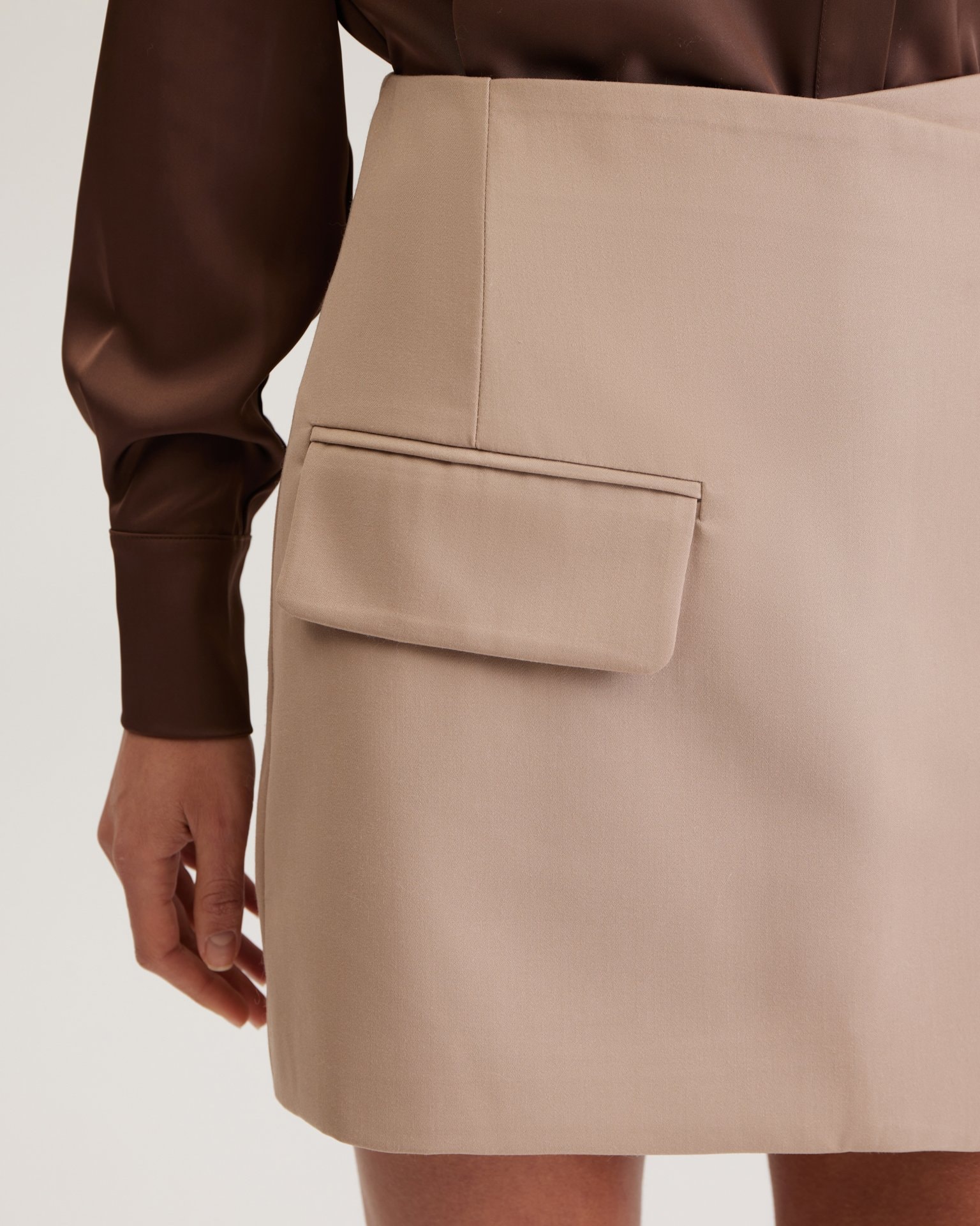 Beige mini skirt, Beige — photo 7