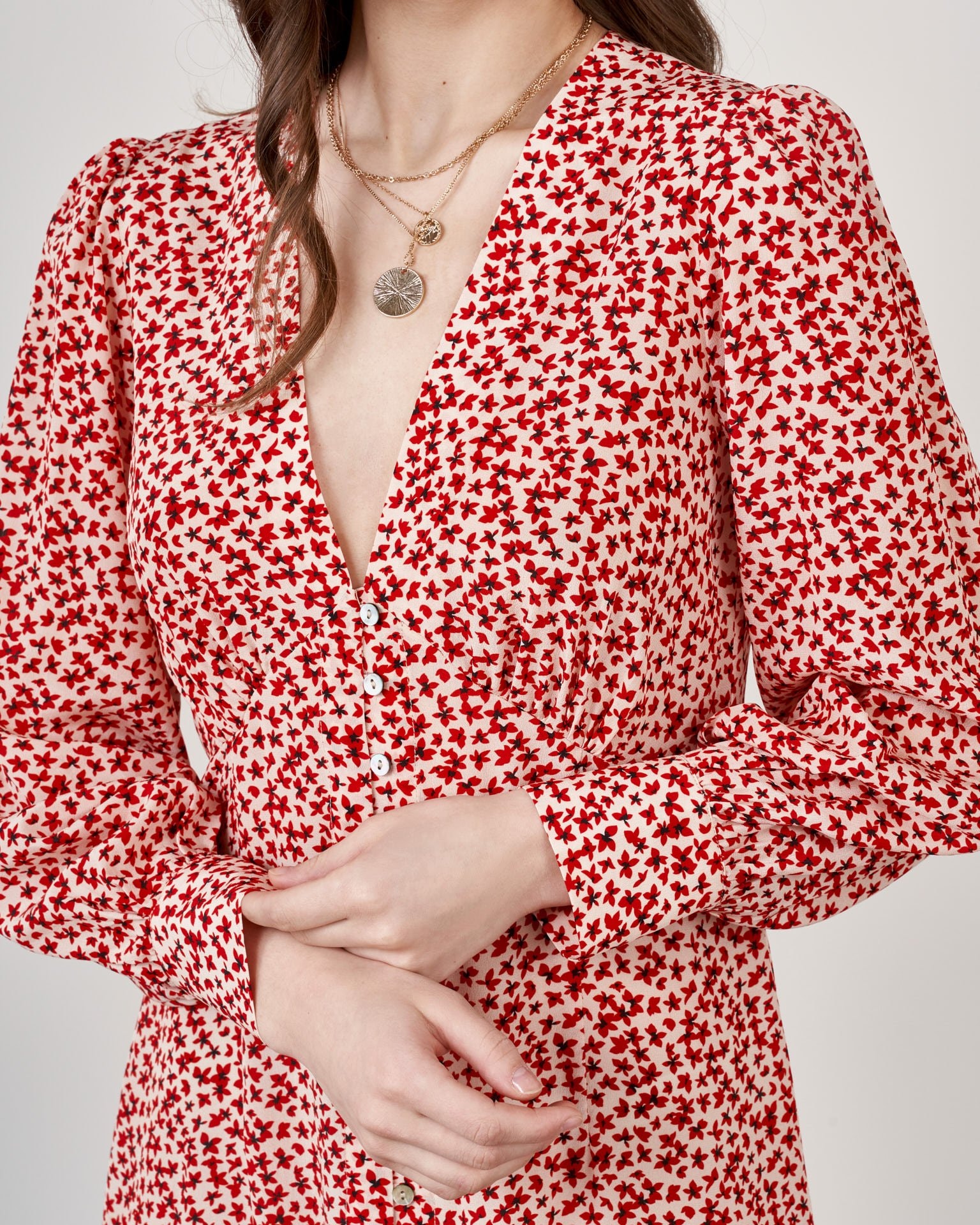 Straight-cut robe dress, Red — photo 5