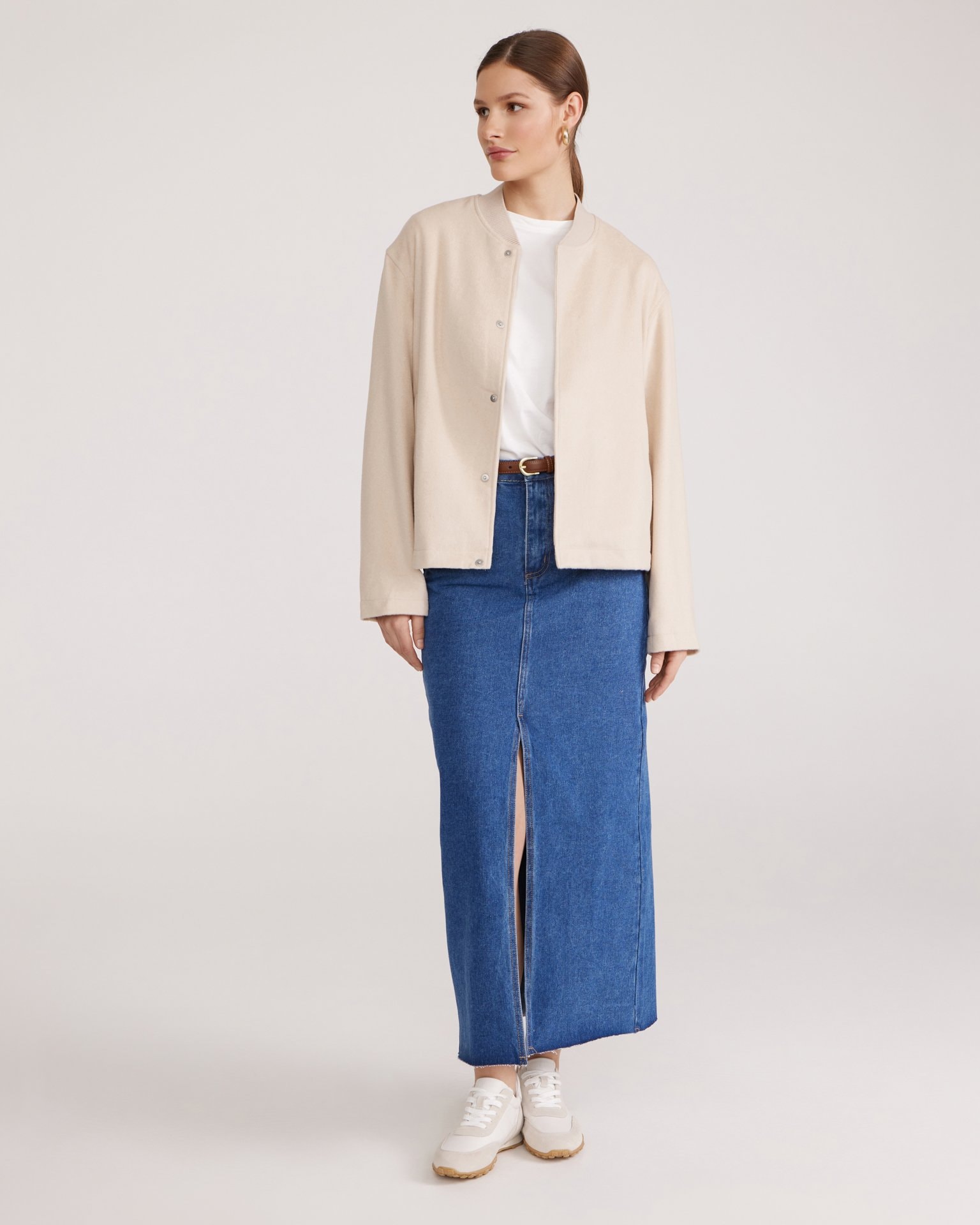 Wool bomber jacket, Beige — photo 4