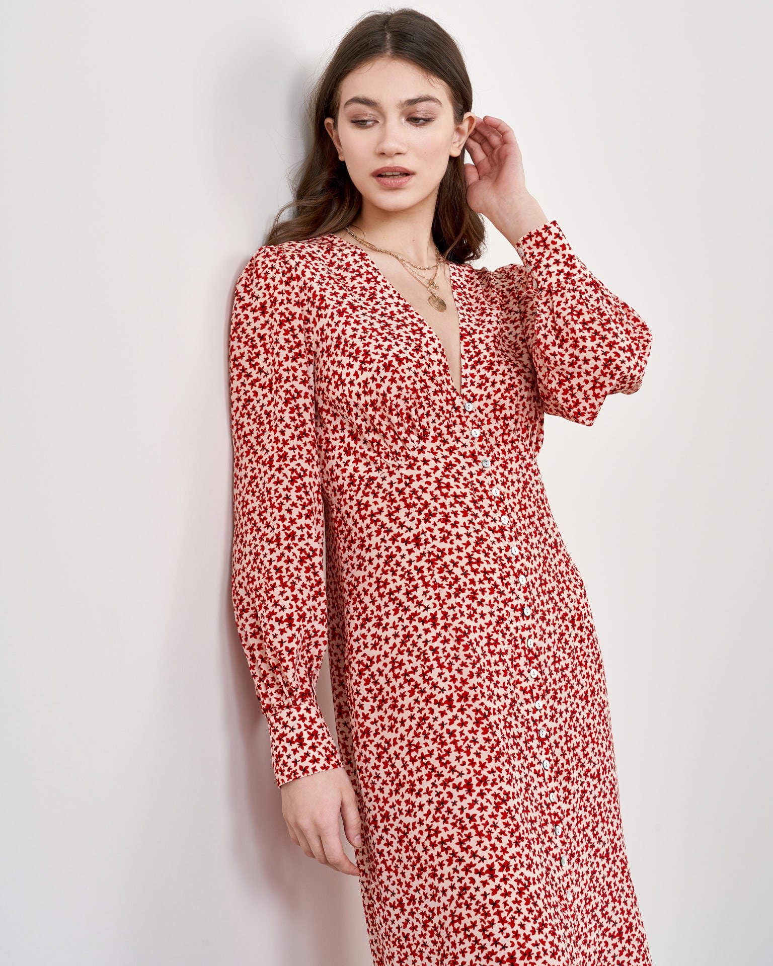 Straight-cut robe dress, Red — photo 2