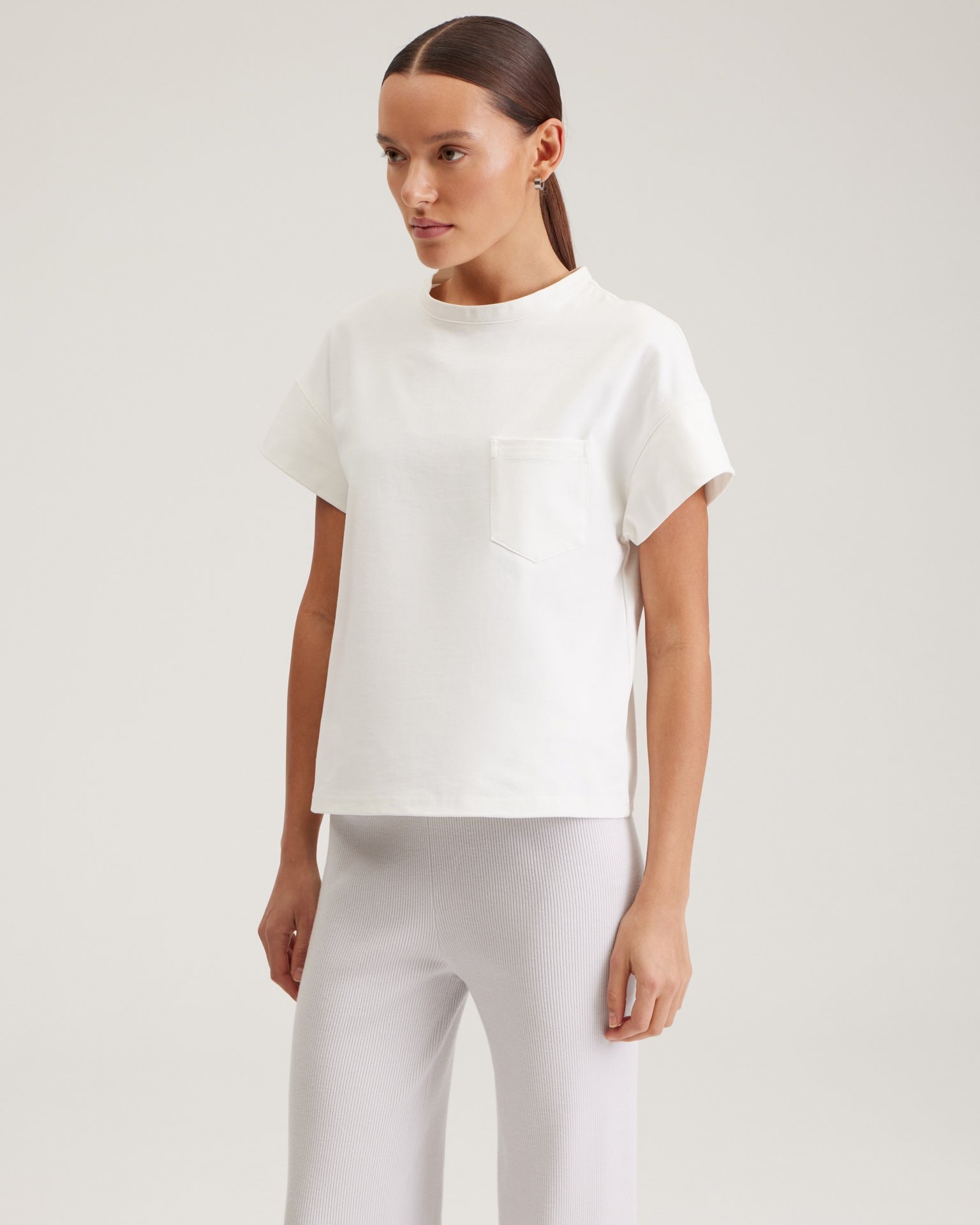 T-shirt with a Patch Pocket, Milk — photo 7