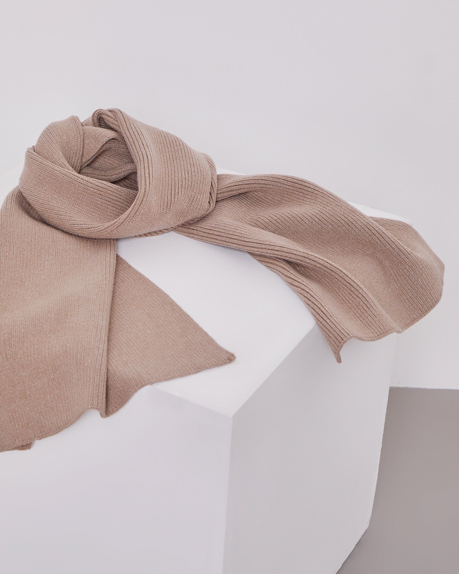 Long Solid Colour Scarf, Brown