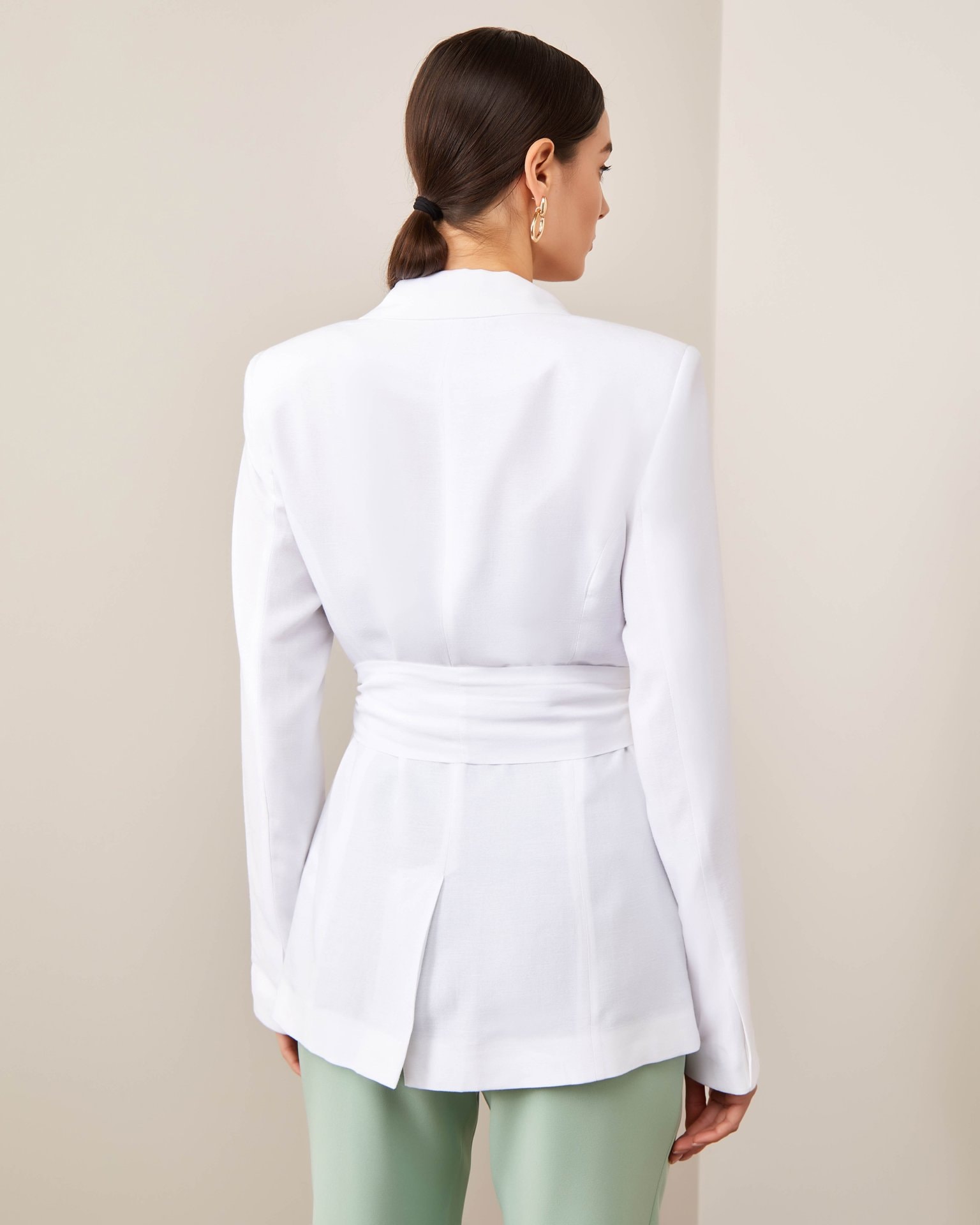 Blazer with wide lapels, White — photo 3