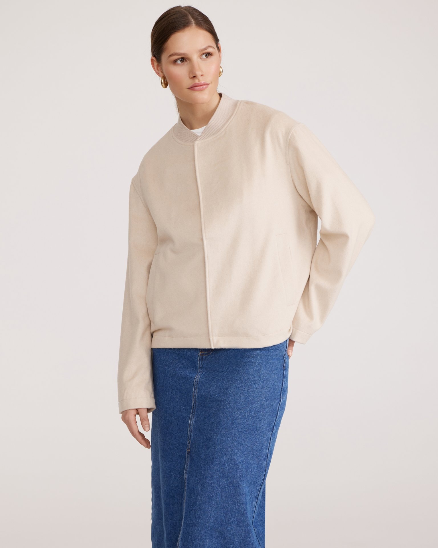 Wool bomber jacket, Beige — photo 3