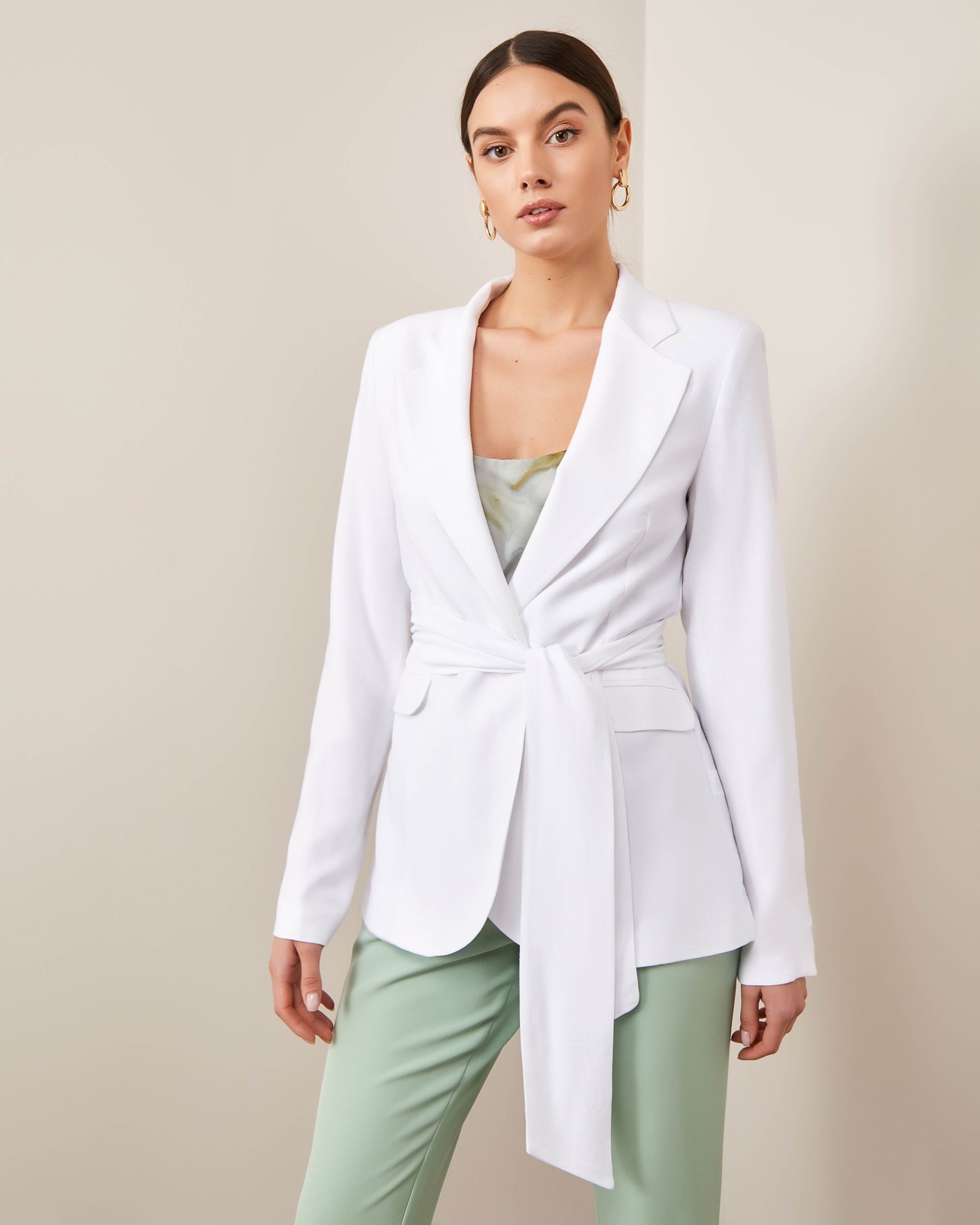 Blazer with wide lapels, White — photo 2