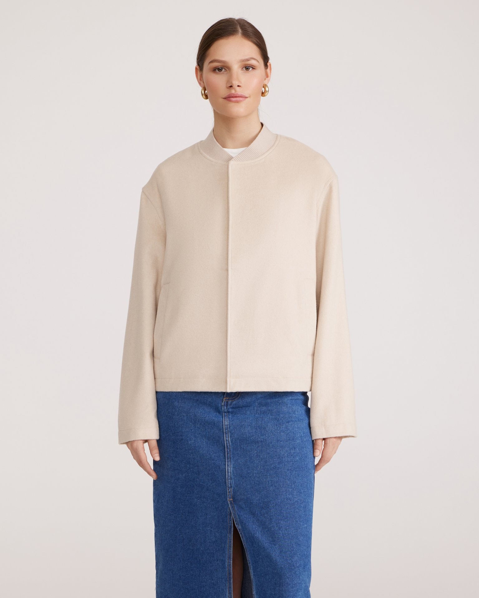Wool bomber jacket, Beige — photo 7