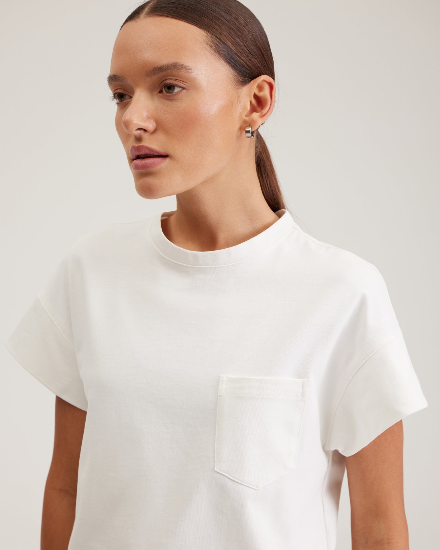 T-shirt with a Patch Pocket, Milk — photo 8