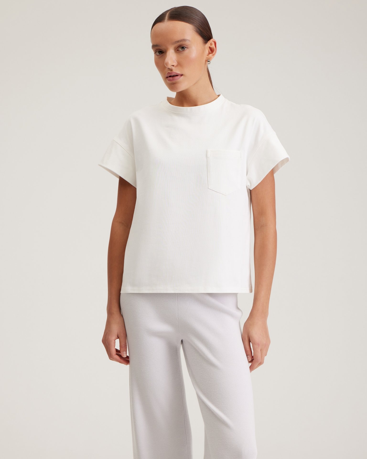 T-shirt with a Patch Pocket, Milk — photo 6