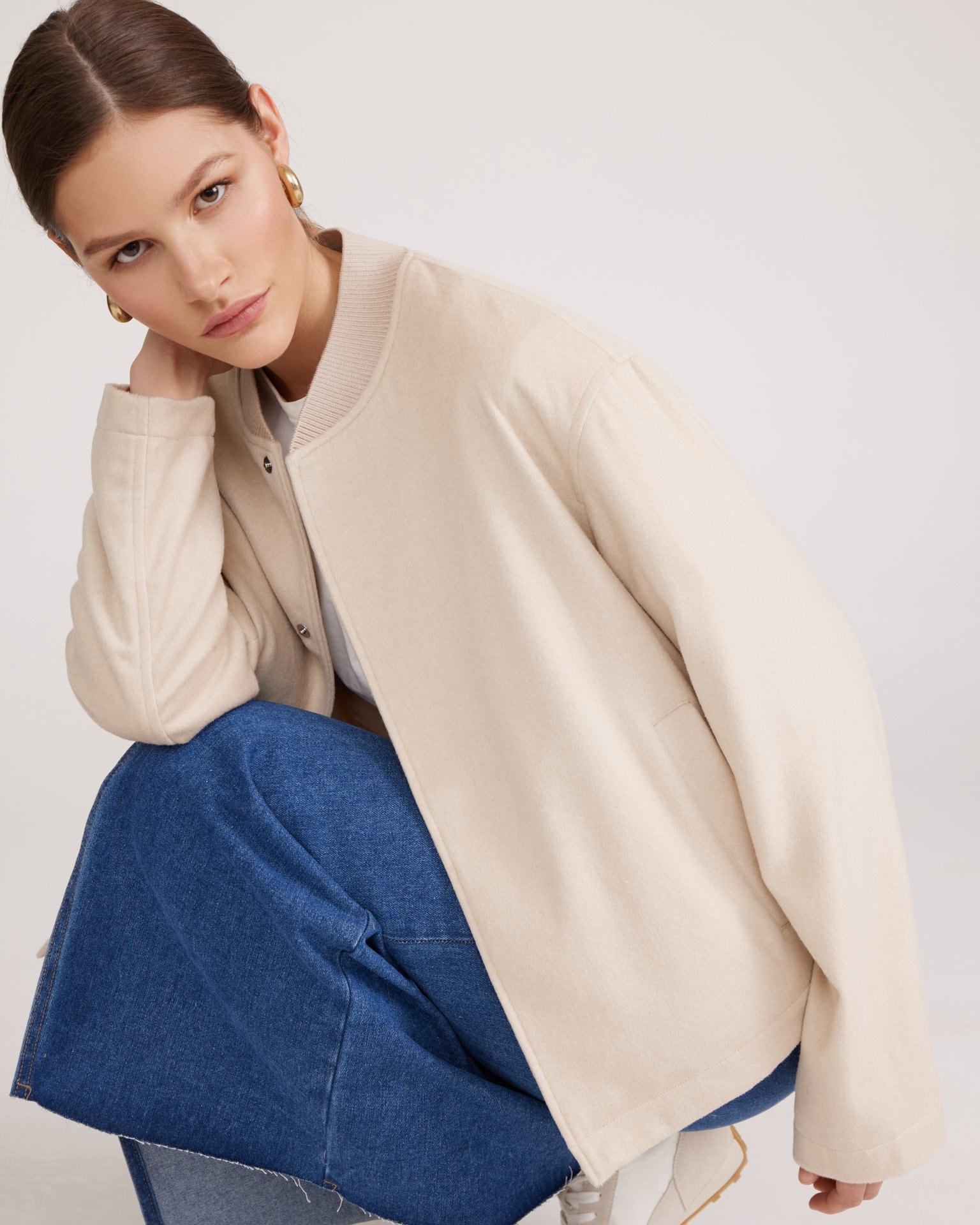 Wool bomber jacket, Beige — photo 2