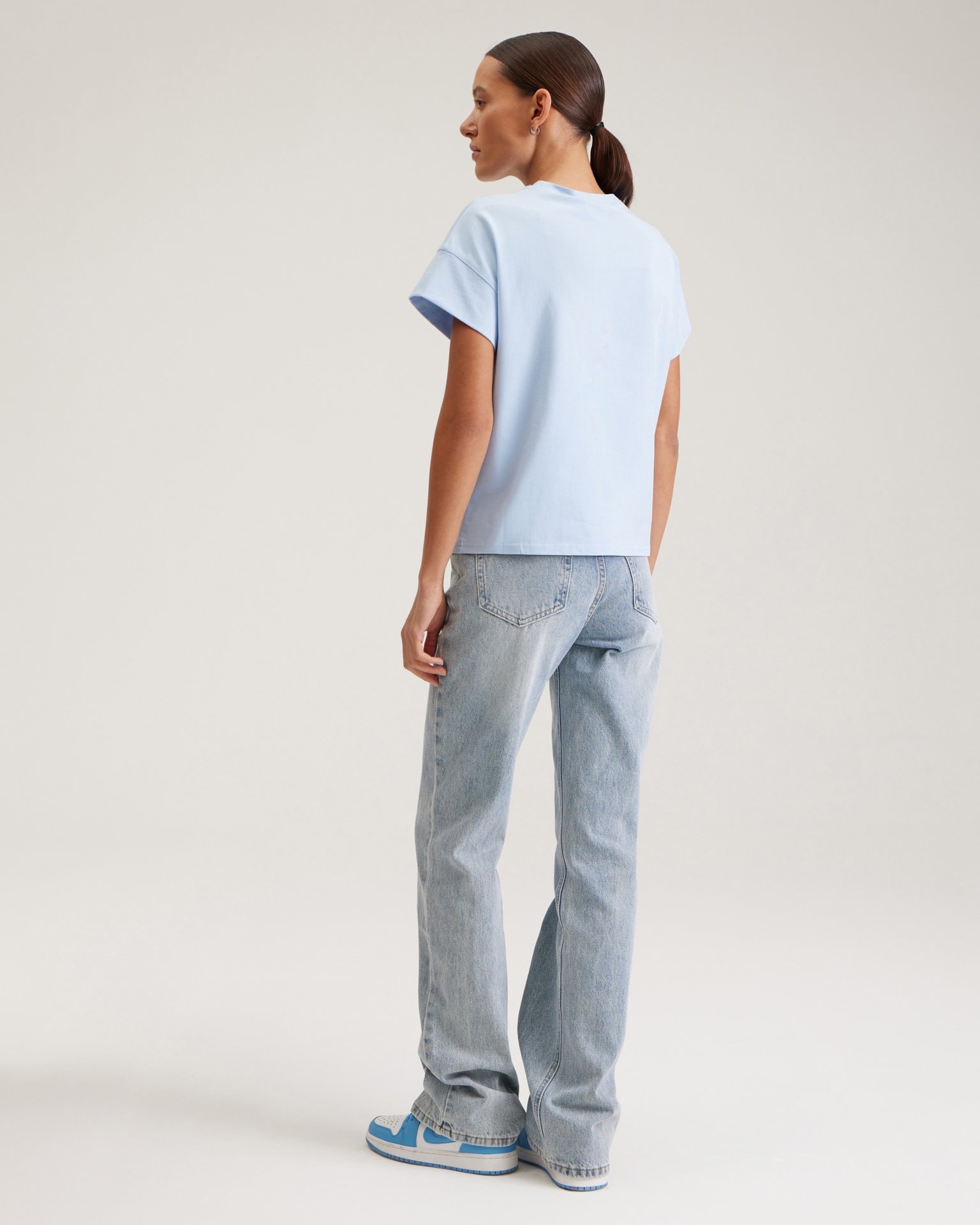 T-shirt with a patch pocket, Blue — photo 3