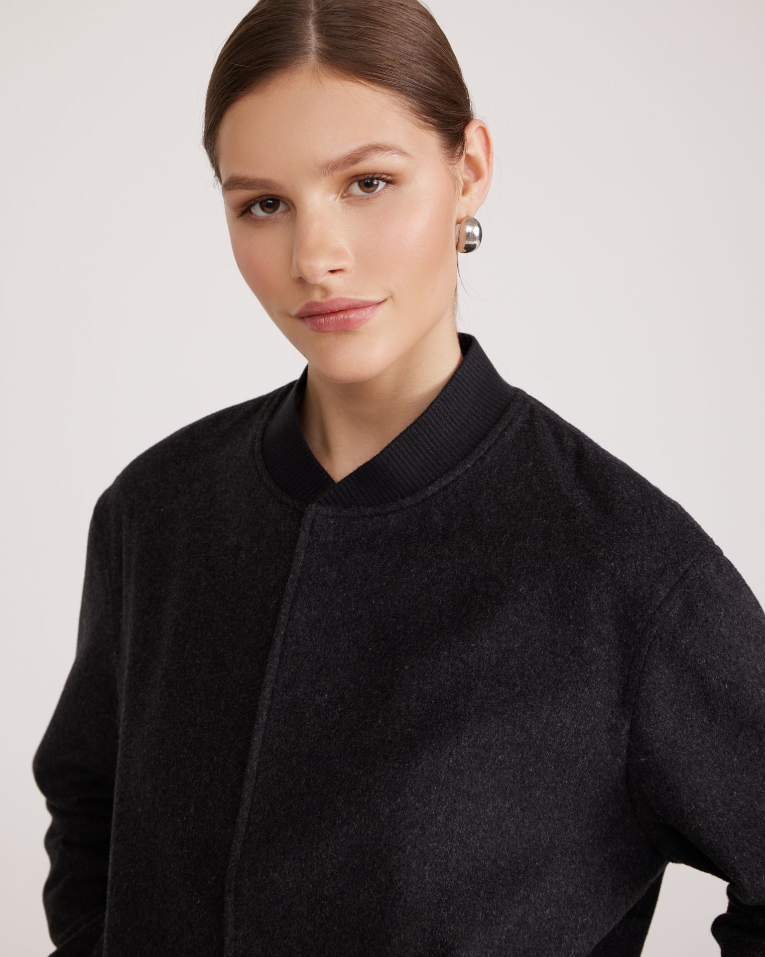 Dark grey wool bomber, Dark Grey — photo 7
