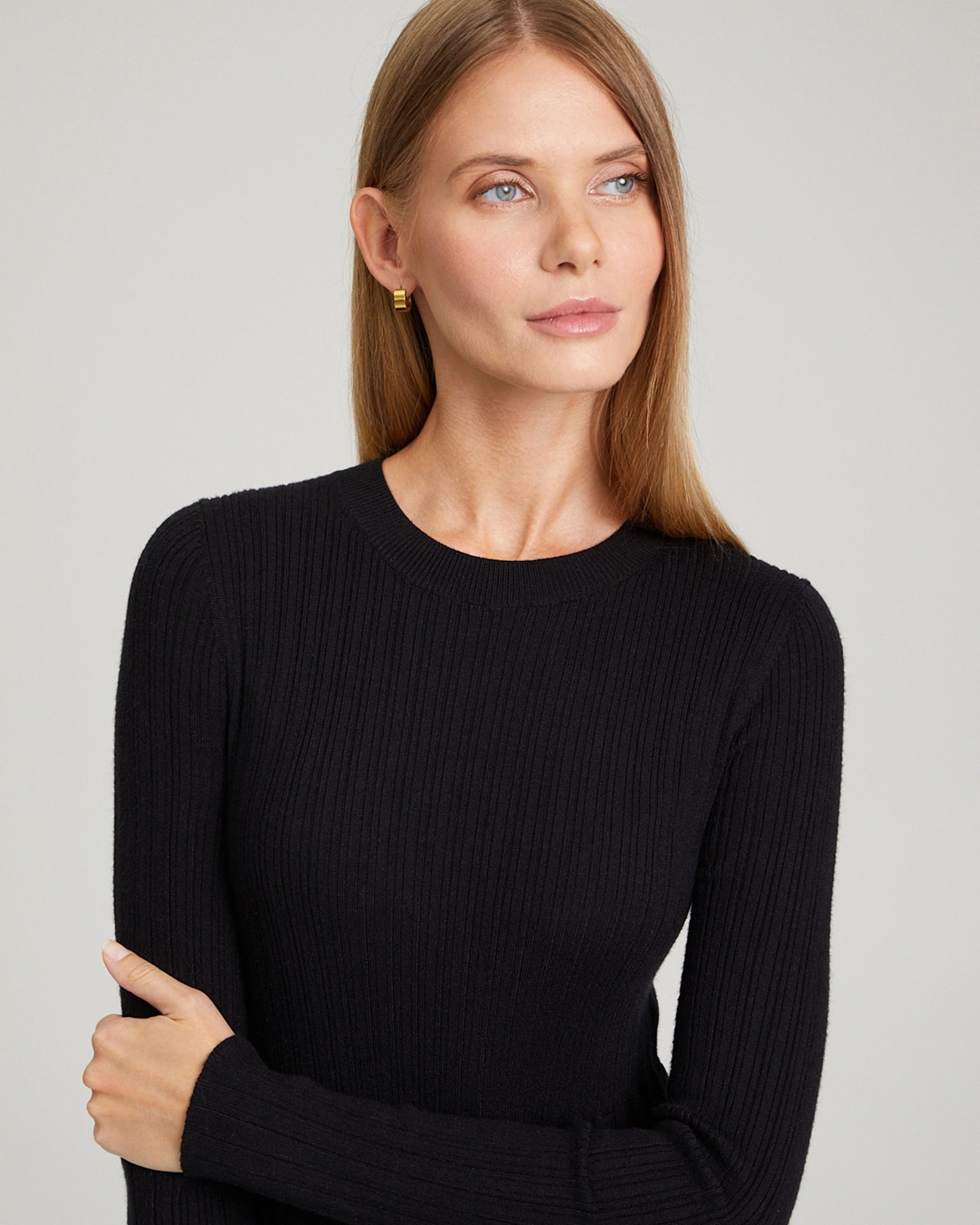 Knit midi dress, Black — photo 7