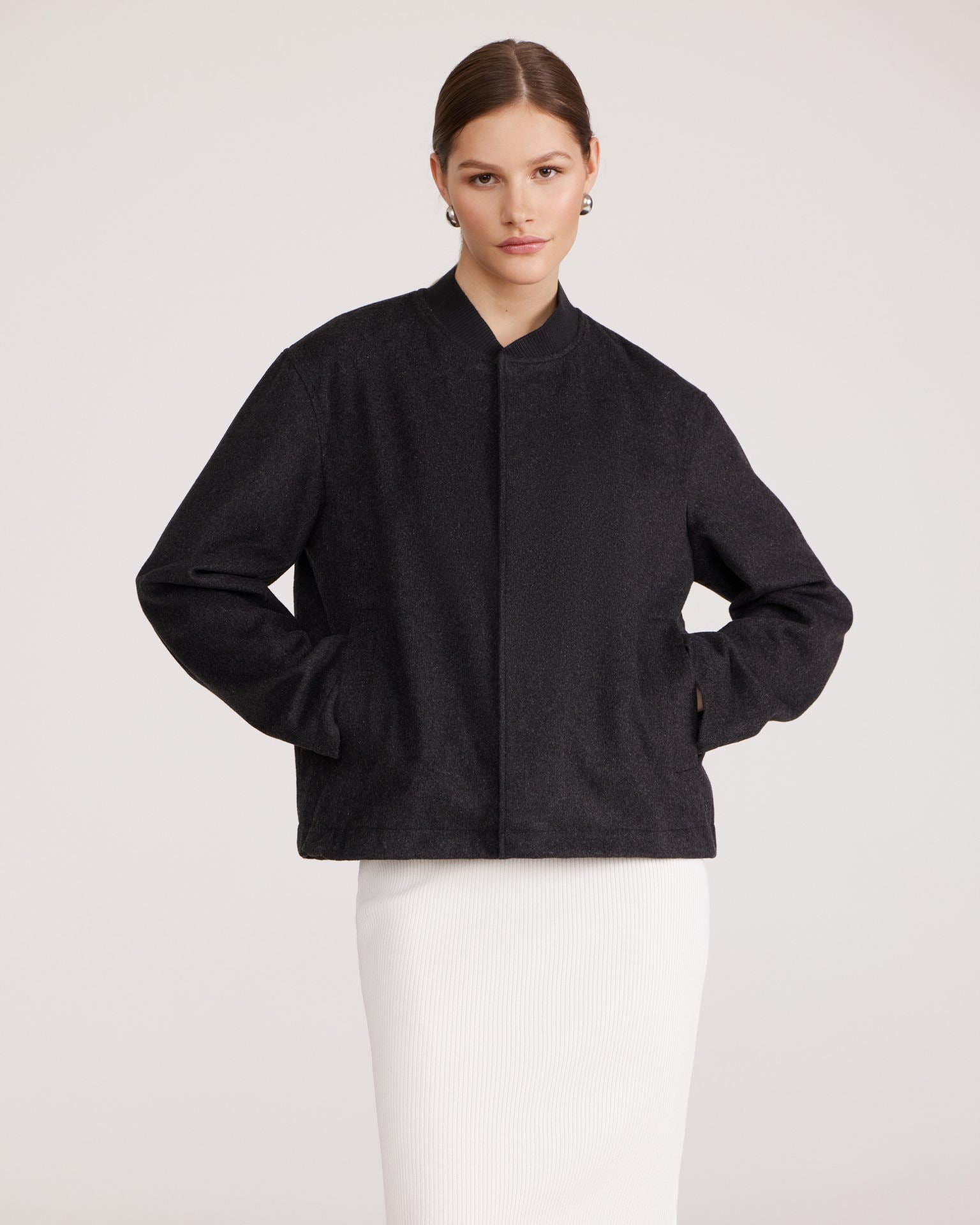 Dark grey wool bomber, Dark Grey — photo 6