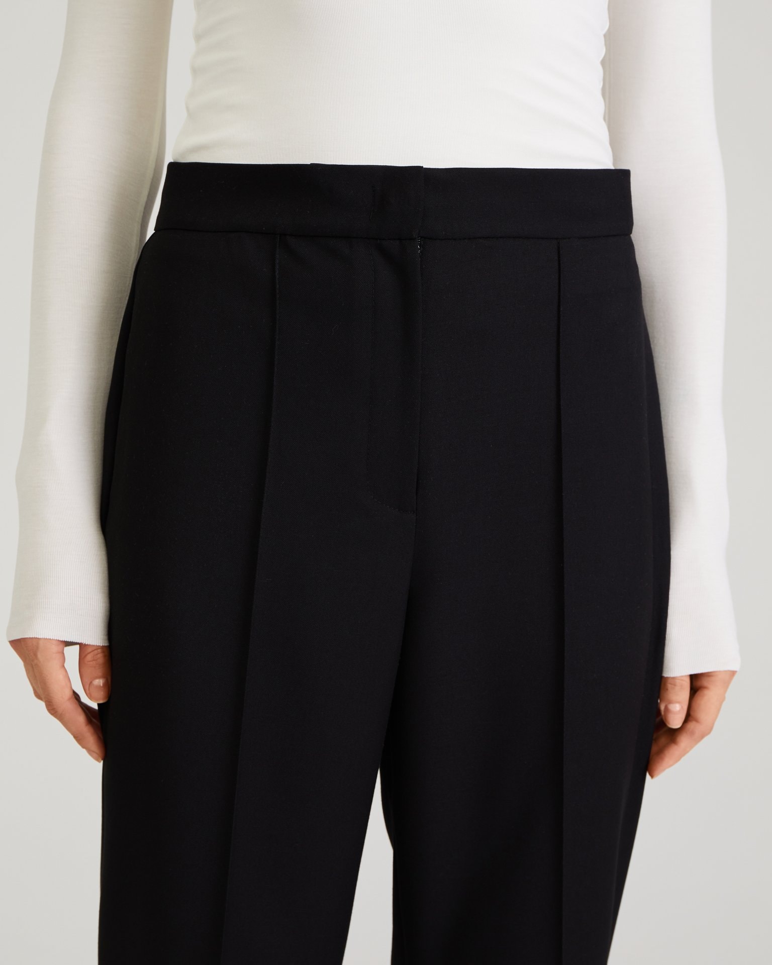 Cropped Trousers, Black — photo 8