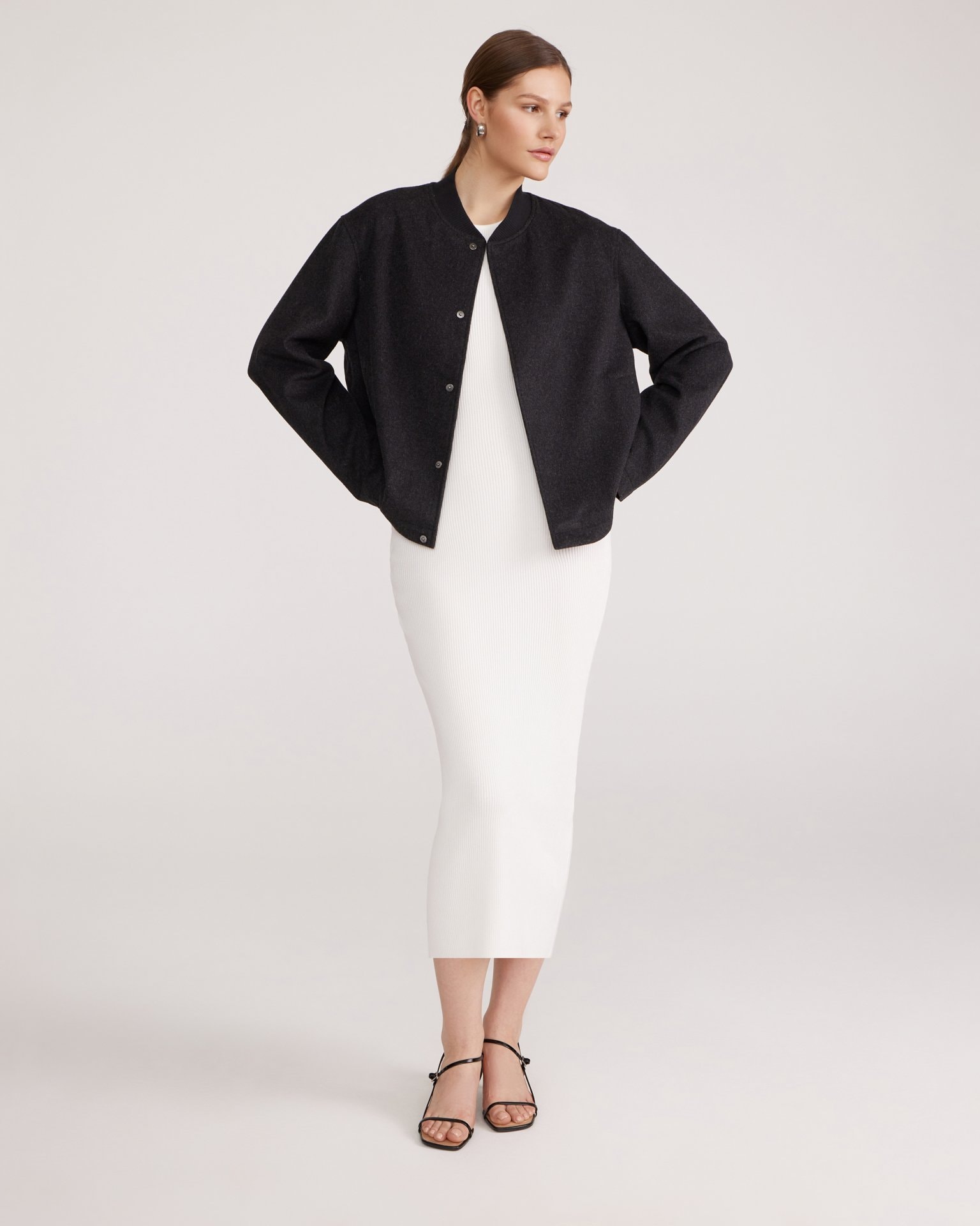 Dark grey wool bomber, Dark Grey — photo 4