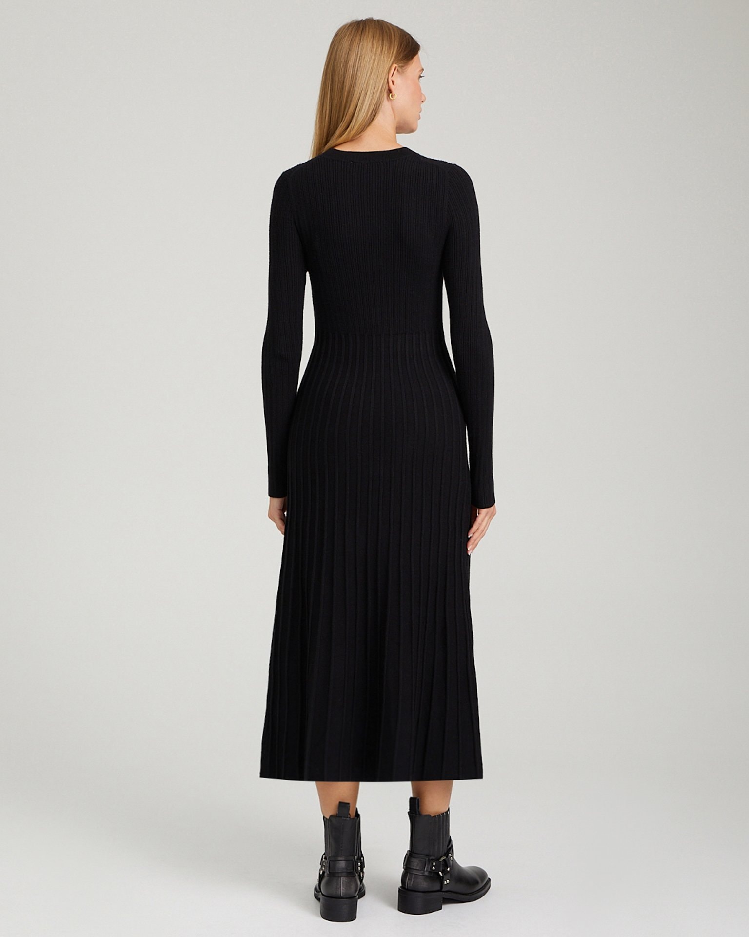 Knit midi dress, Black — photo 3