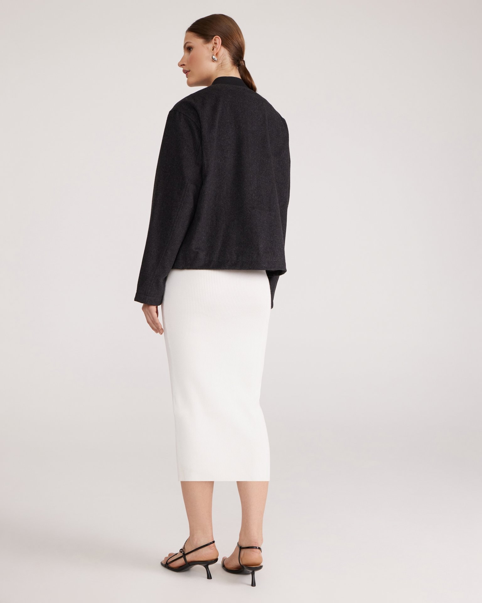 Dark grey wool bomber, Dark Grey — photo 3
