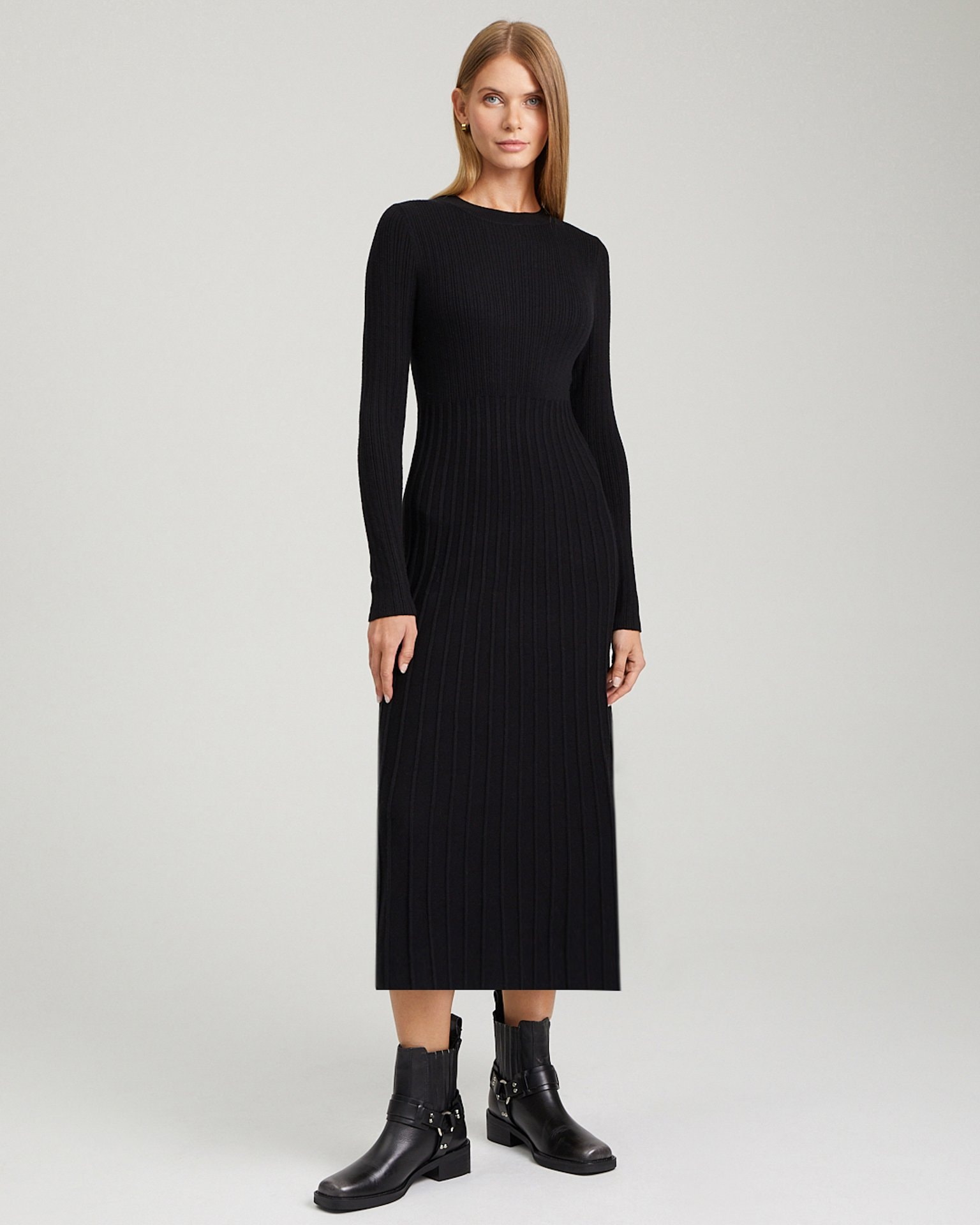 Knit midi dress, Black — photo 5