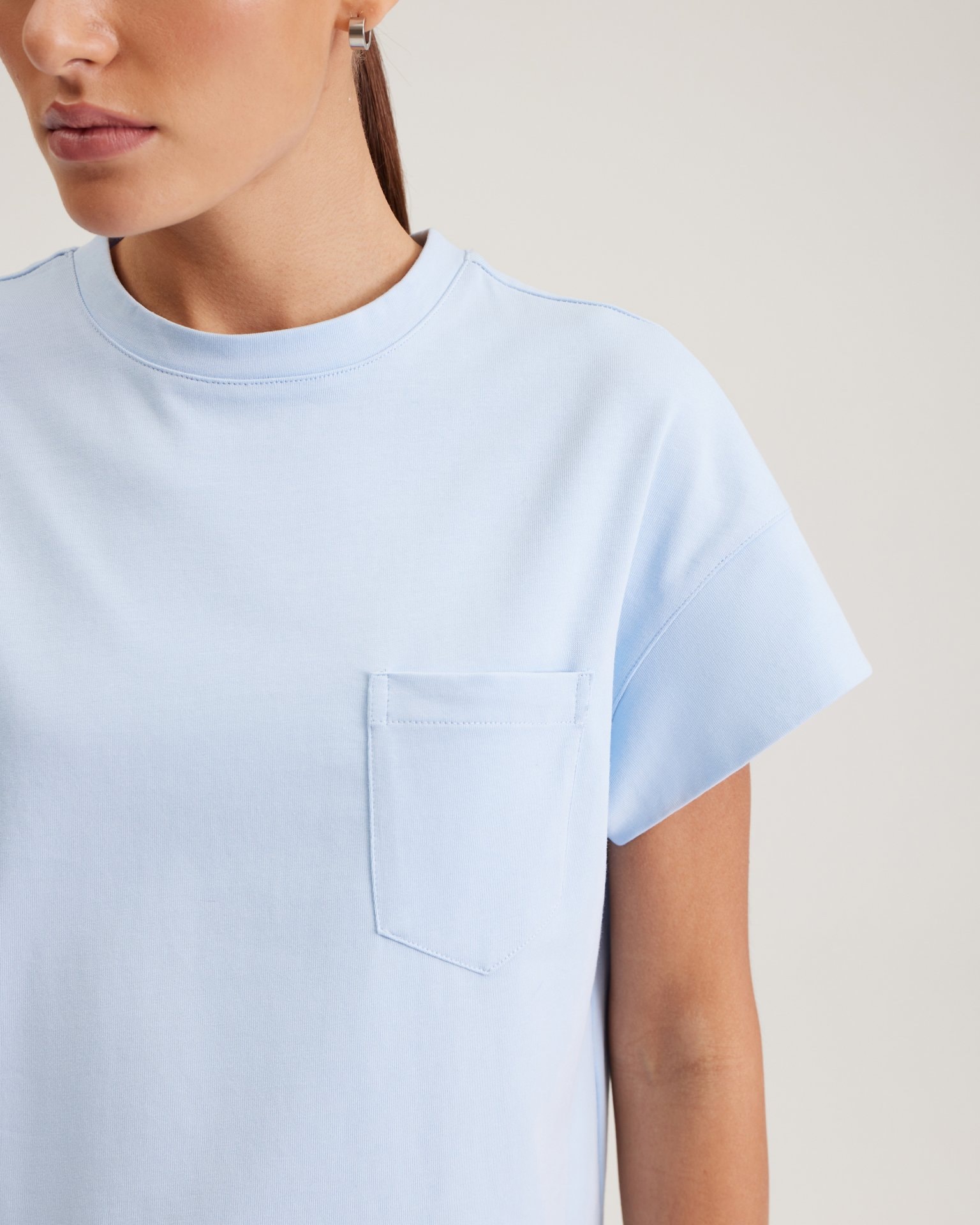T-shirt with a patch pocket, Blue — photo 7