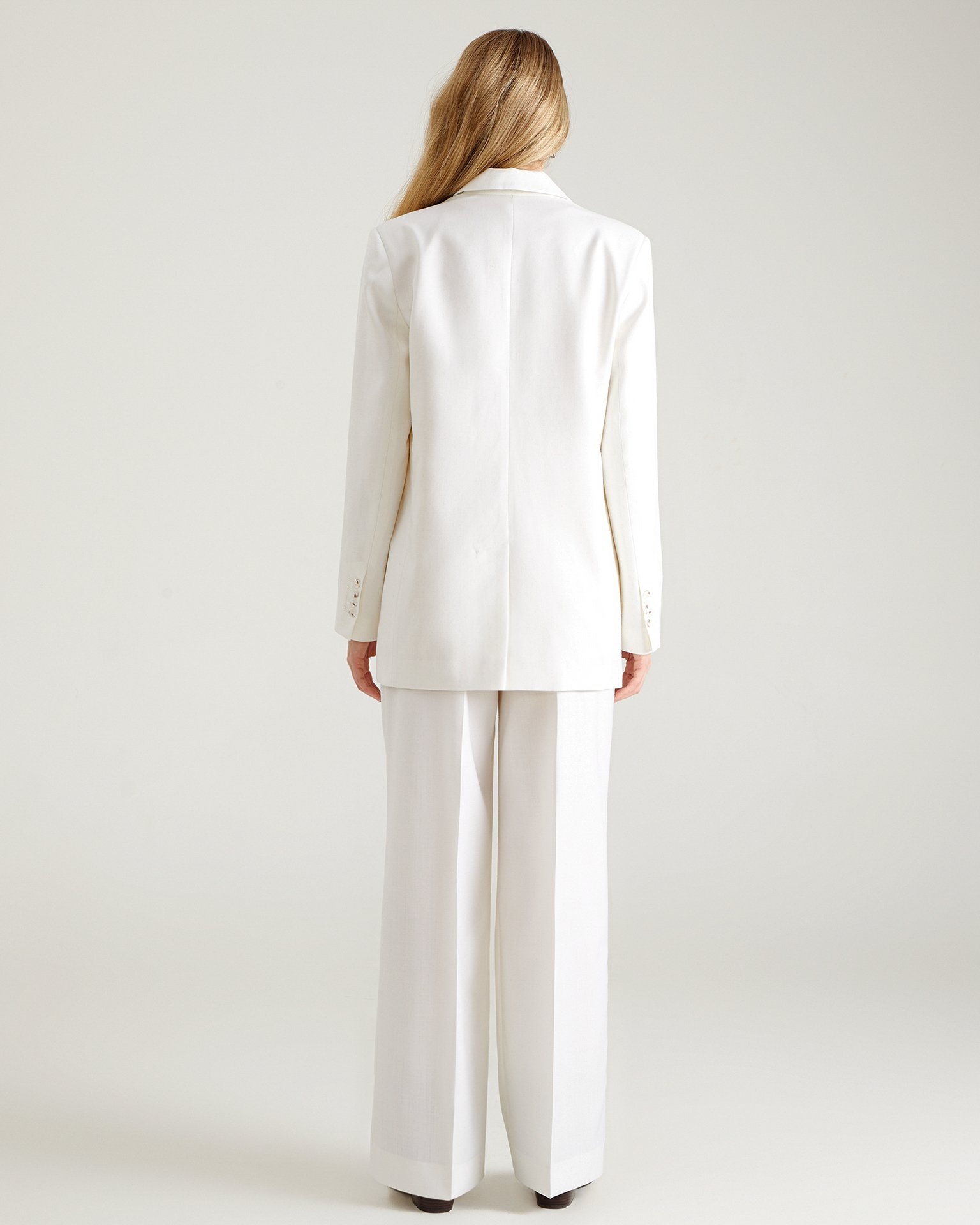 Trousers with creases, Milk — photo 3