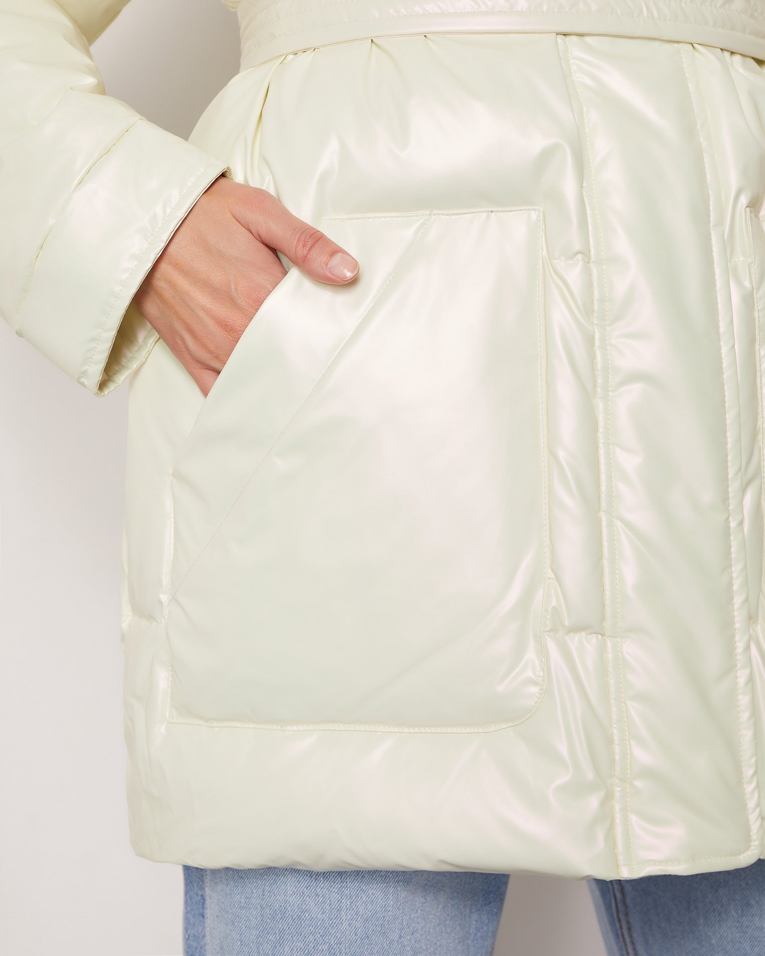 Quilted down jacket, White — photo 5