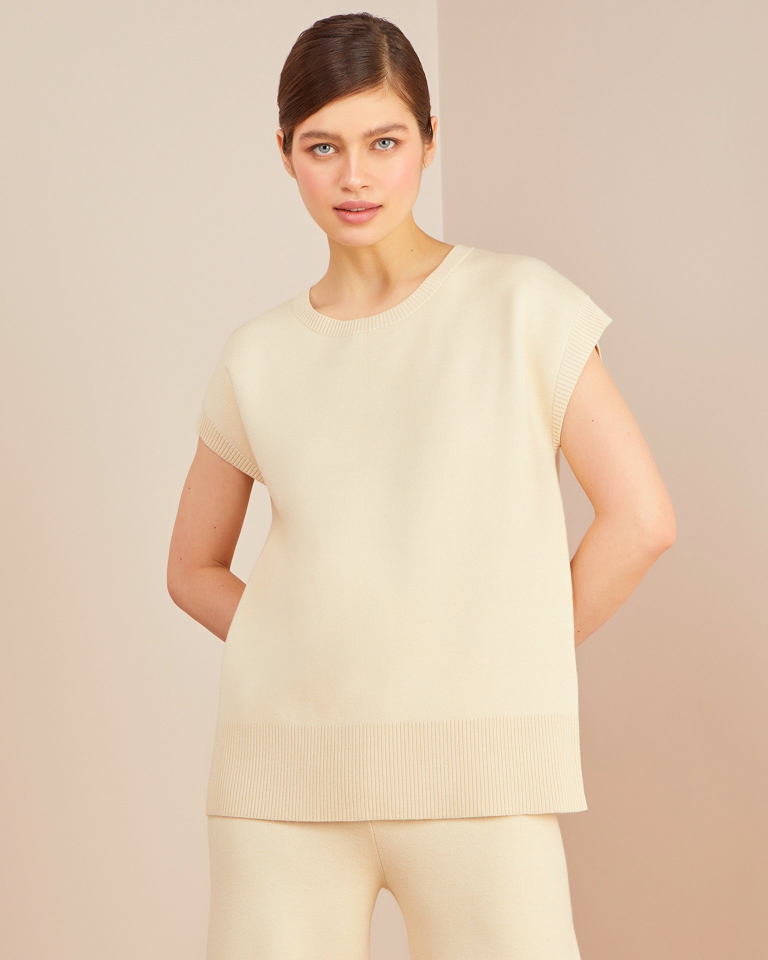 Suit with culottes, Light Beige — photo 4
