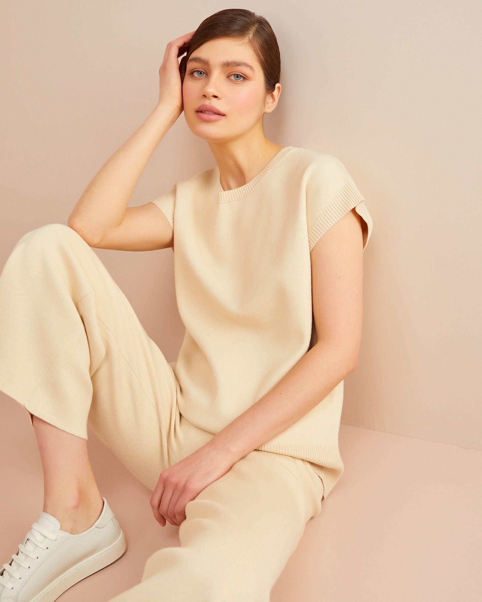 Suit with culottes, Light Beige