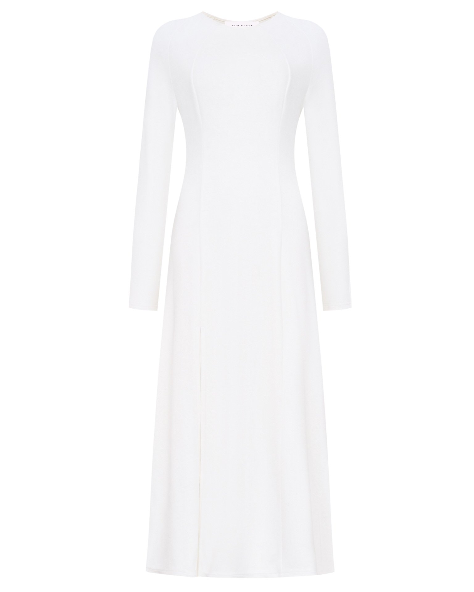 Cream dress with a slit, Milk — photo 8
