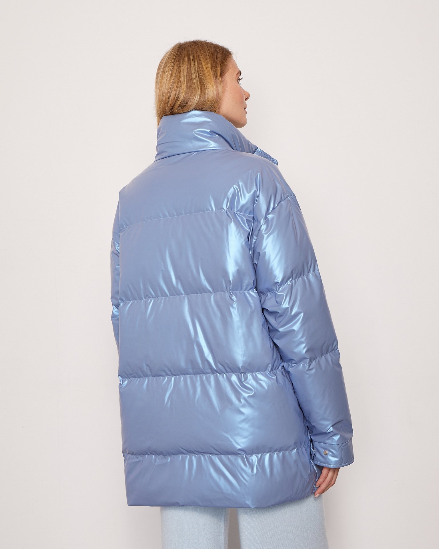 Ice-coloured puffer jacket, Sky Blue — photo 3