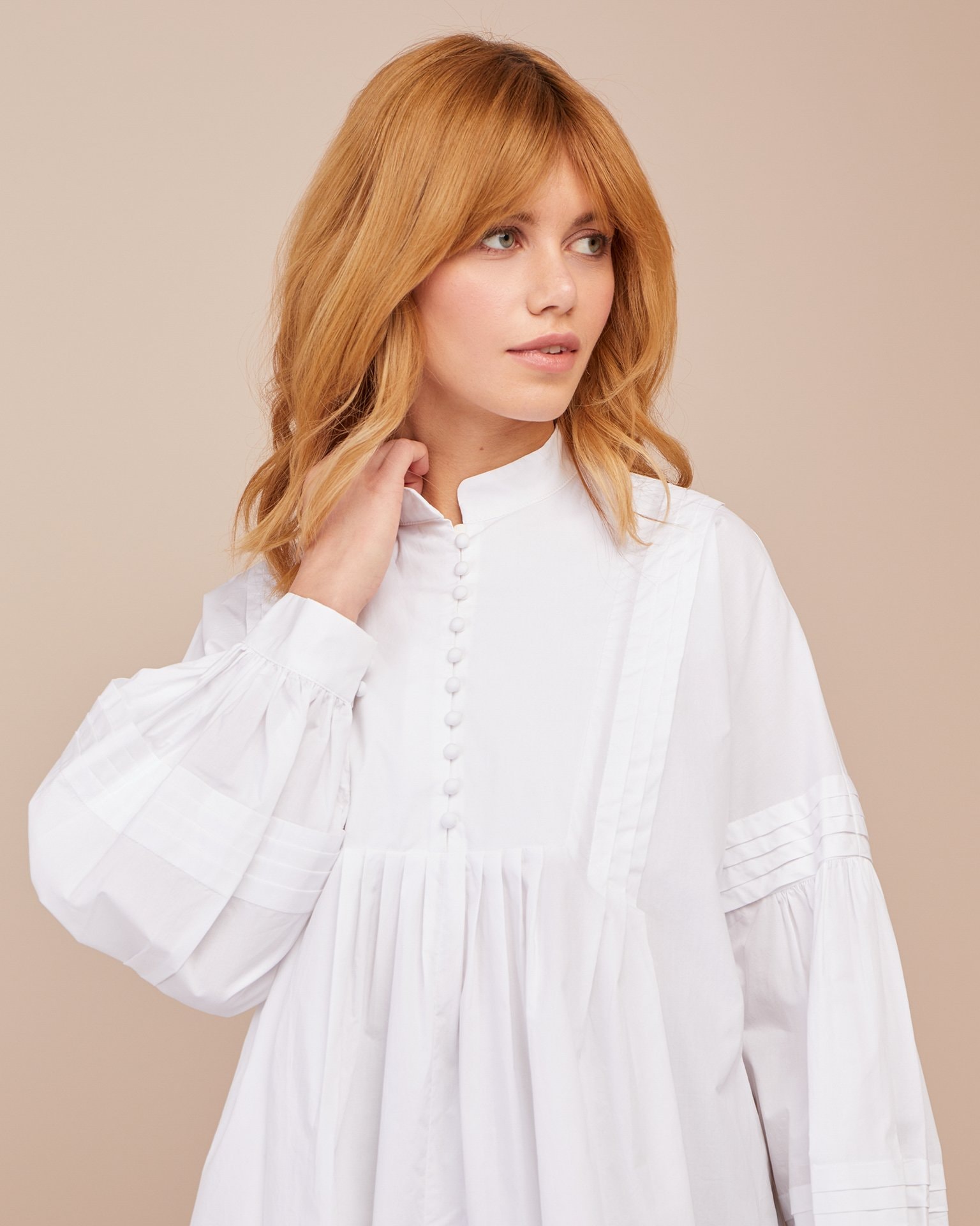 Voluminous-cut shirt, White — photo 4