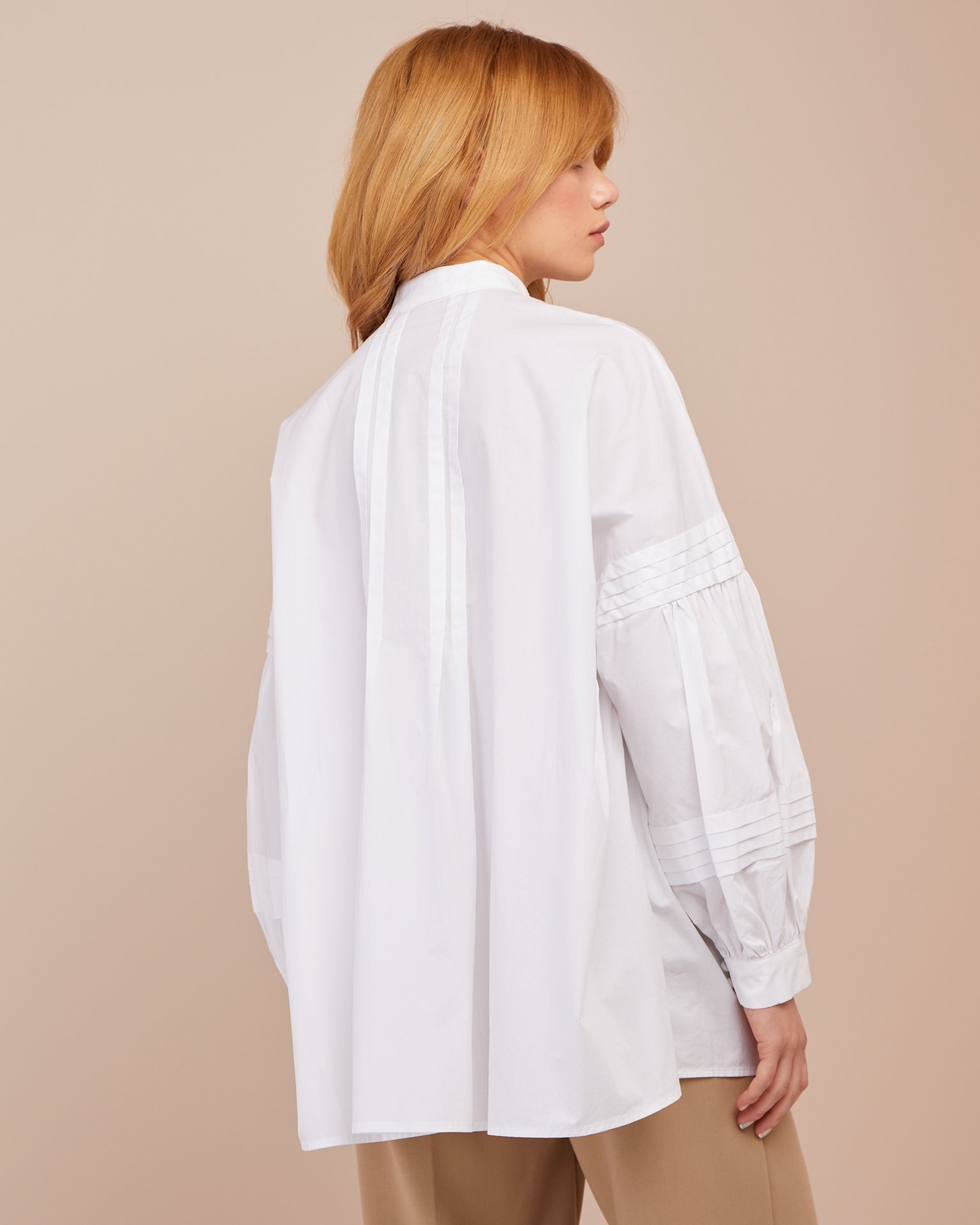 Voluminous-cut shirt, White — photo 3