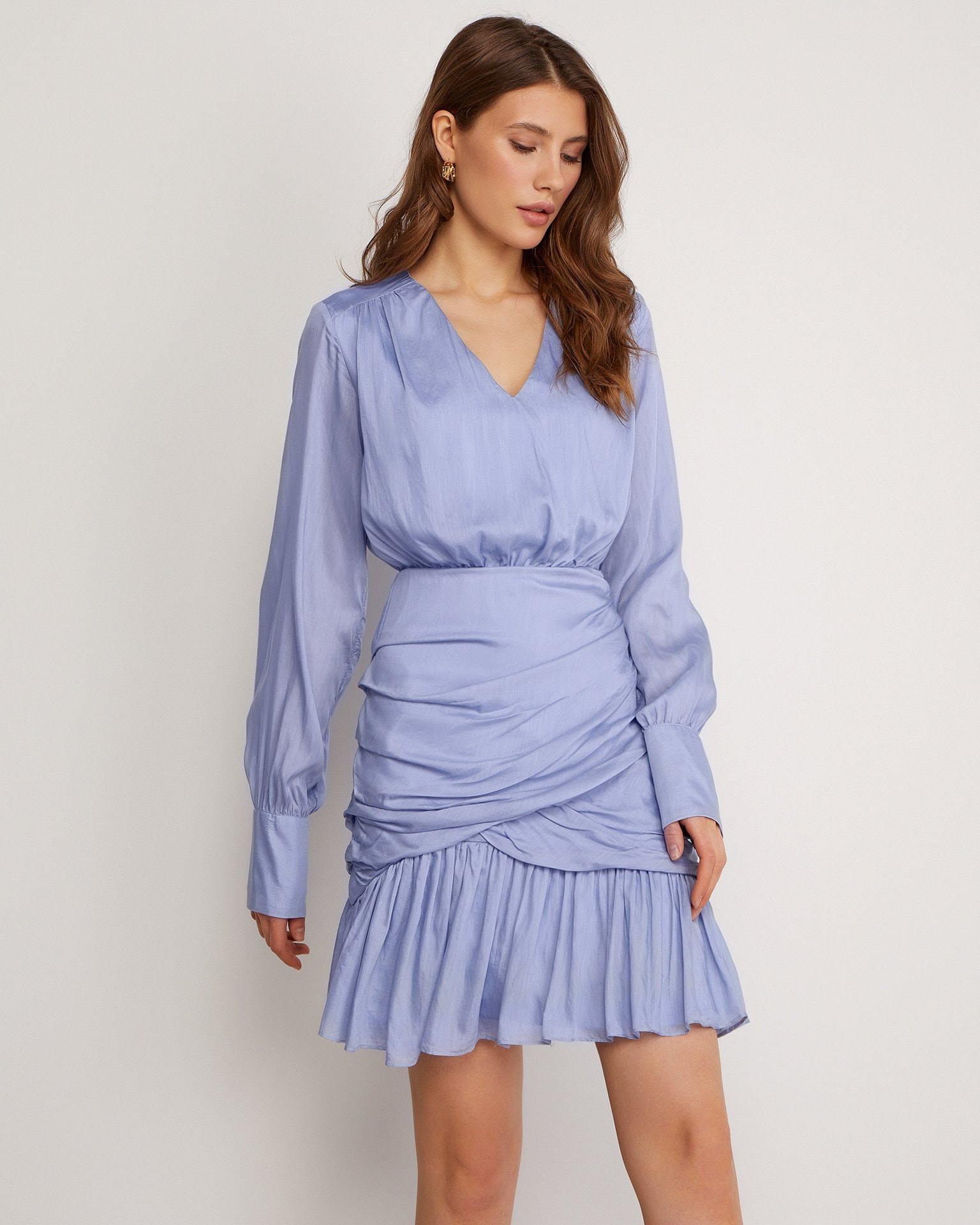 Asymmetric mini dress, Sky blue — photo 2