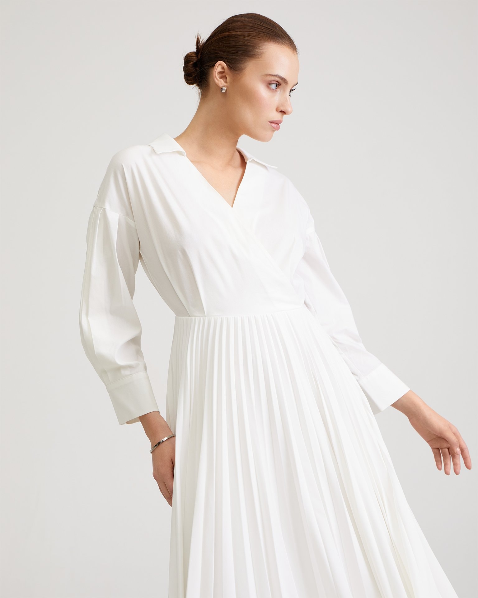 White midi dress, White — photo 2