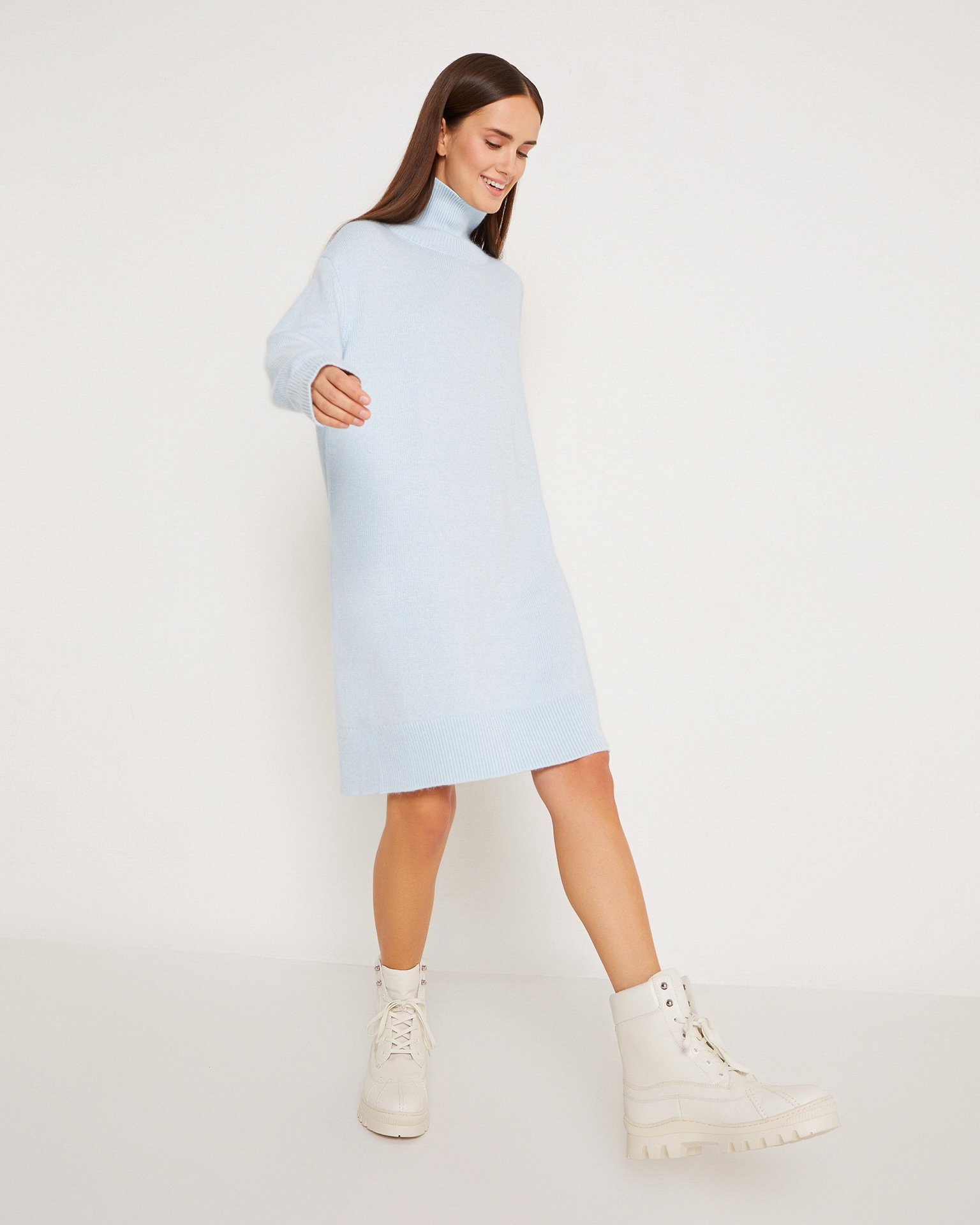 Dense Knit Dress, Blue — photo 4