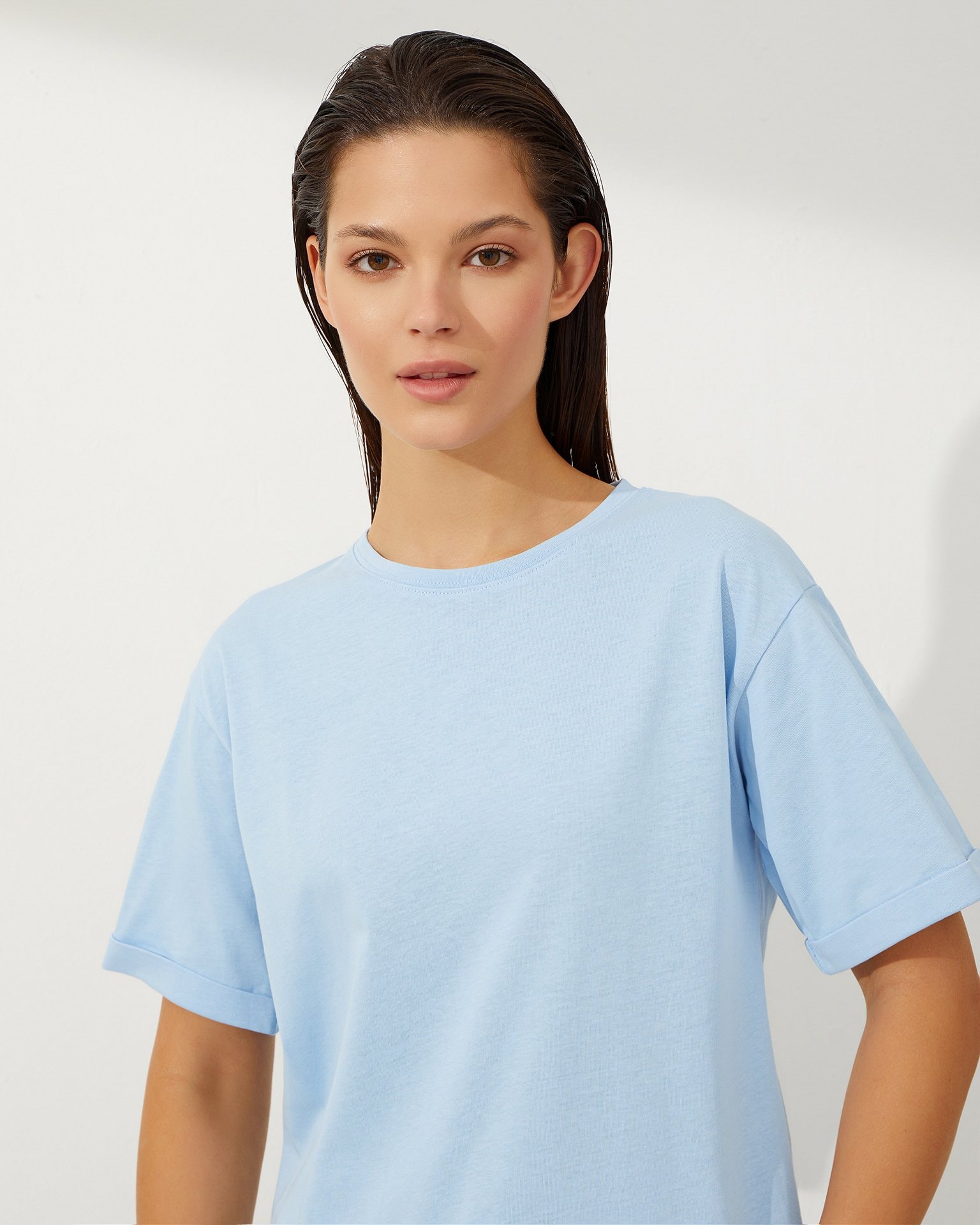 Oversized T-shirt, Azure — photo 6