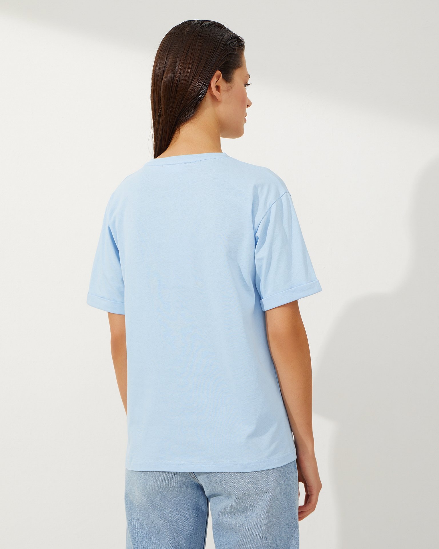 Oversized T-shirt, Azure — photo 4