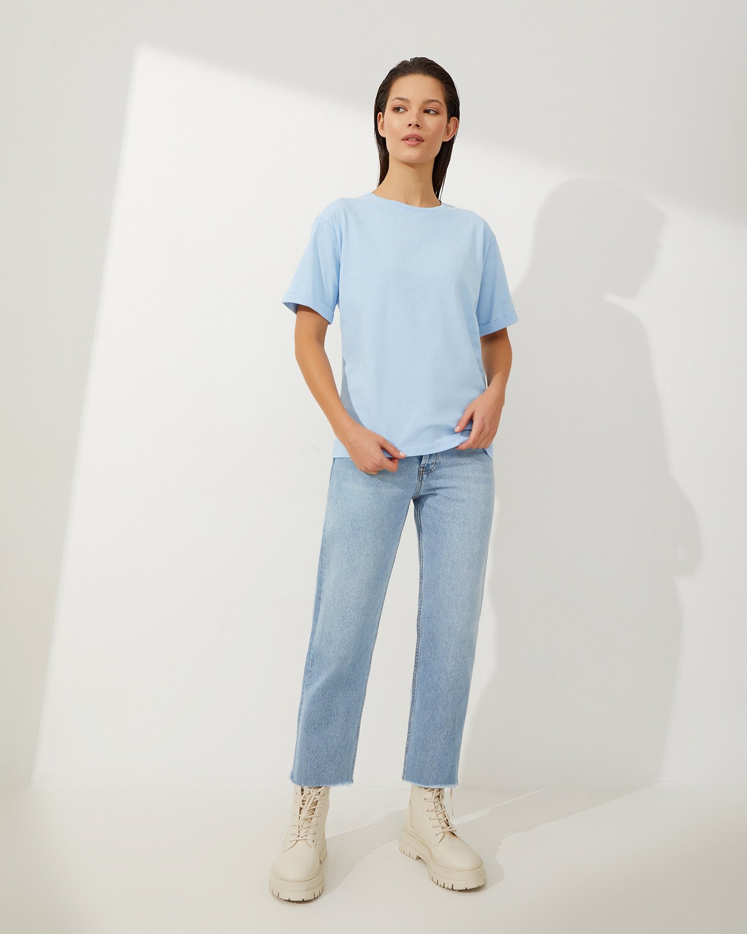 Oversized T-shirt, Azure — photo 3