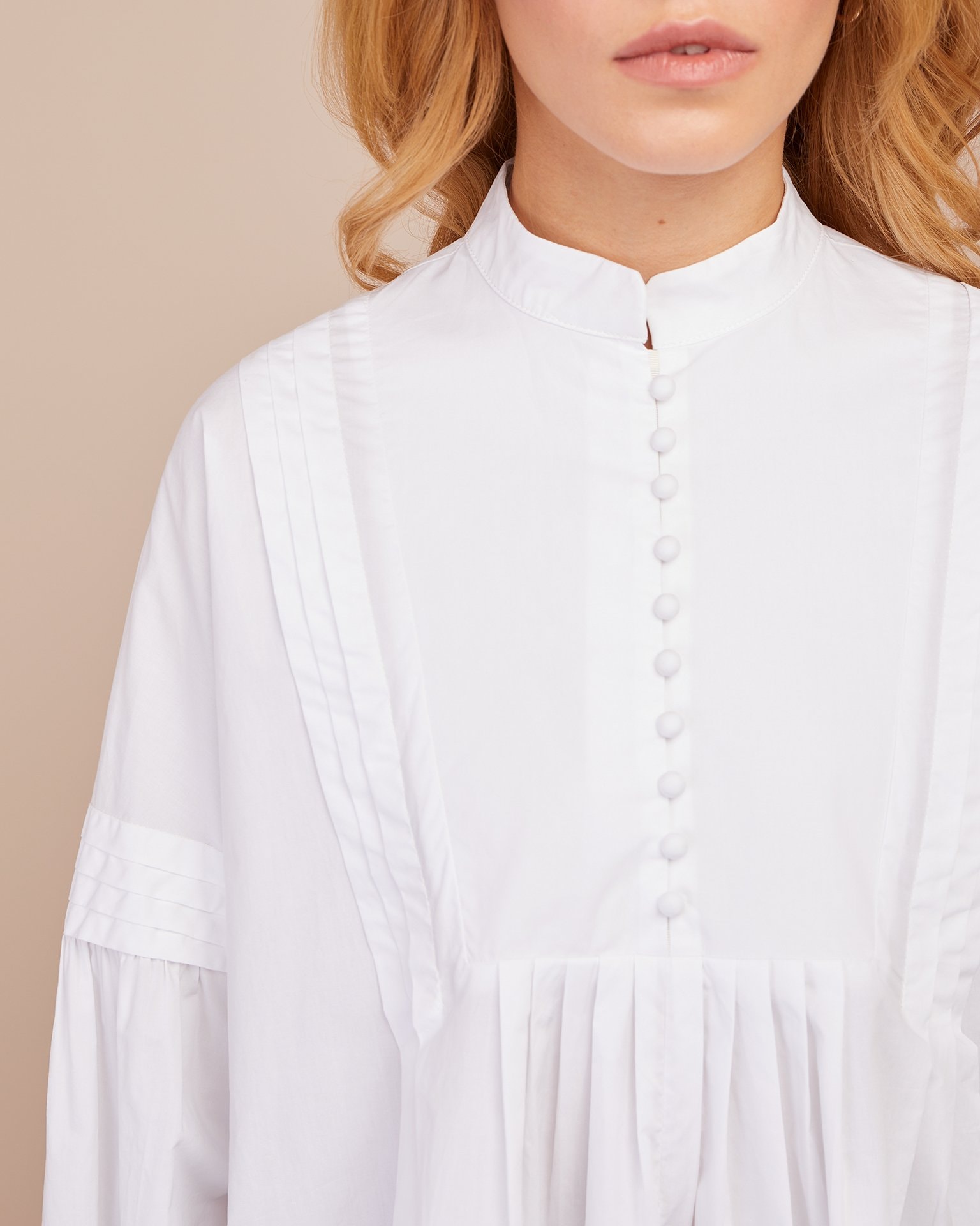 Voluminous-cut shirt, White — photo 5