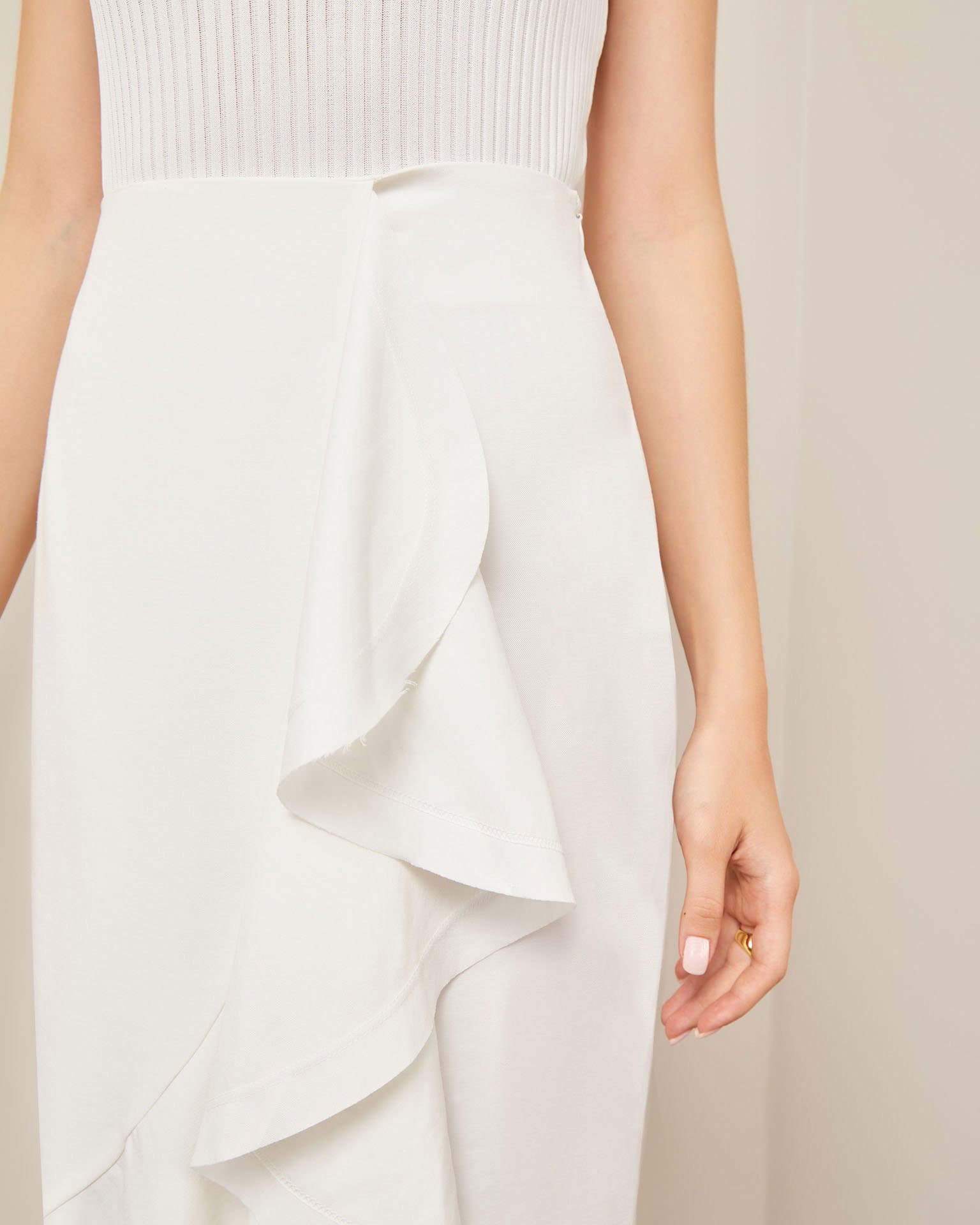 Skirt with a flounce, White — photo 5
