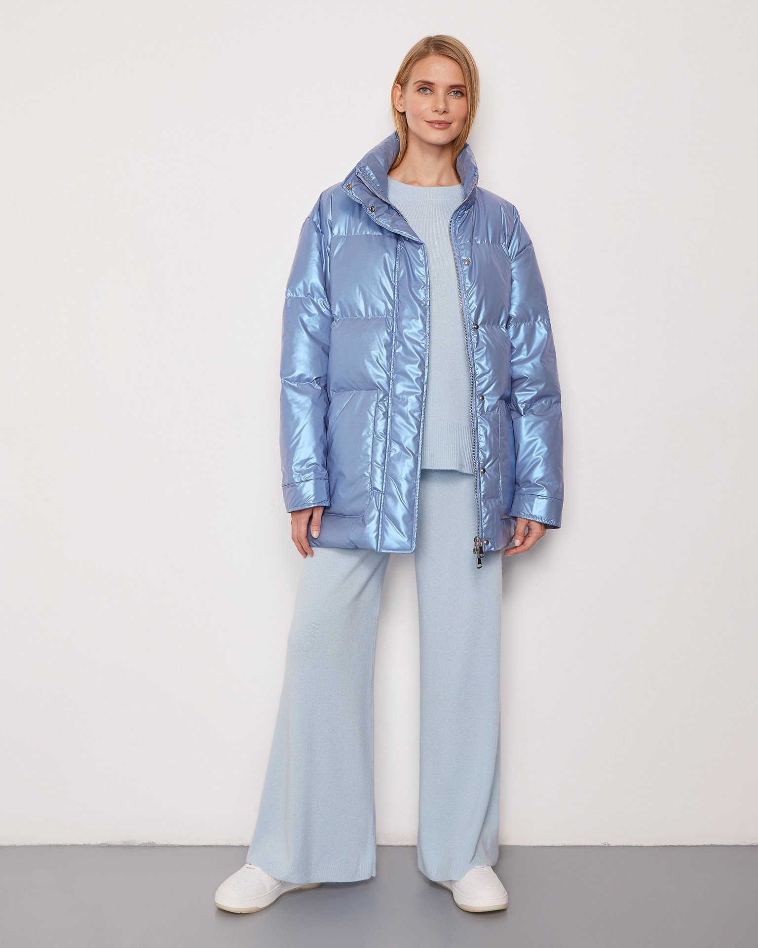 Ice-coloured puffer jacket, Sky Blue — photo 2