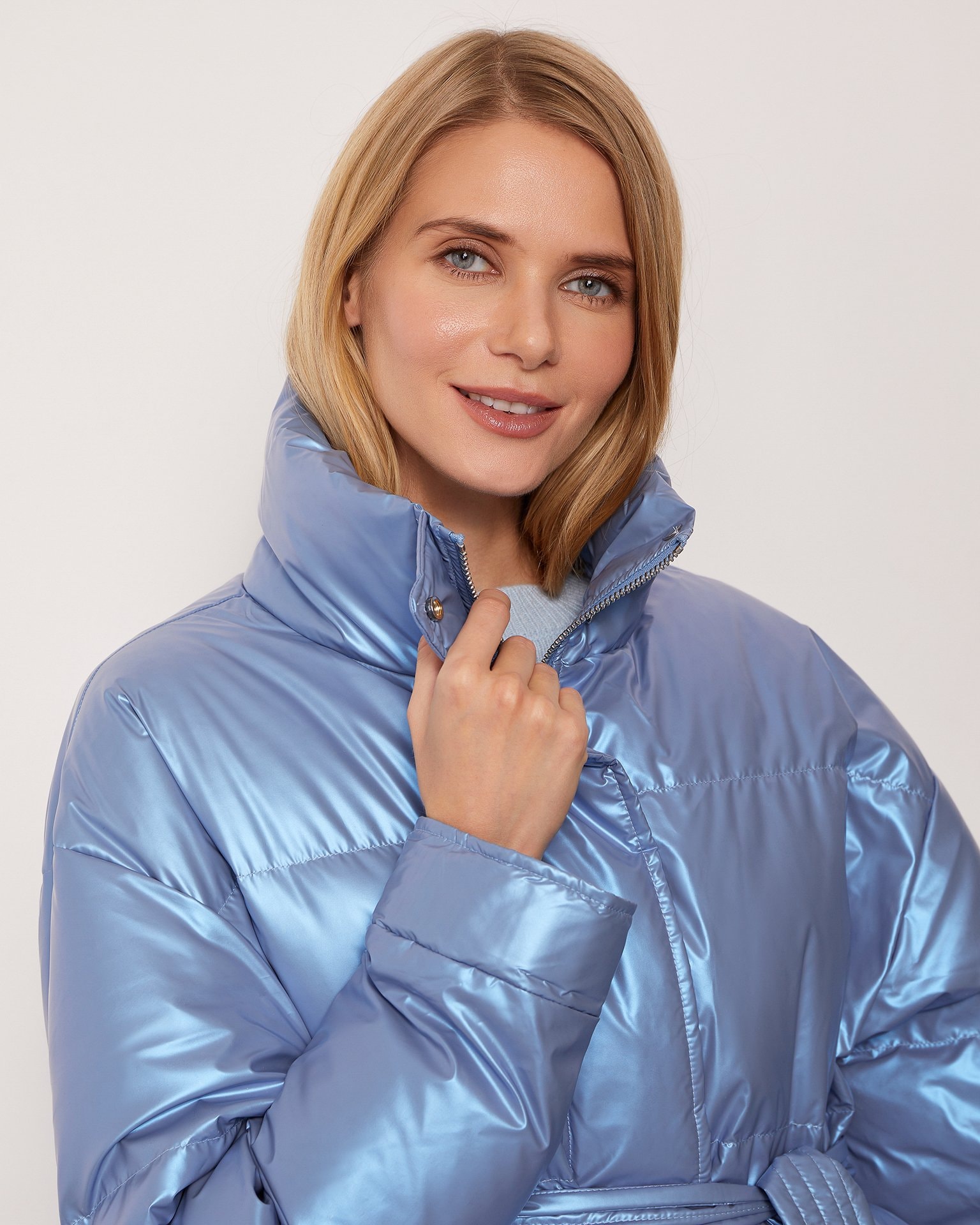 Ice-coloured puffer jacket, Sky Blue — photo 6