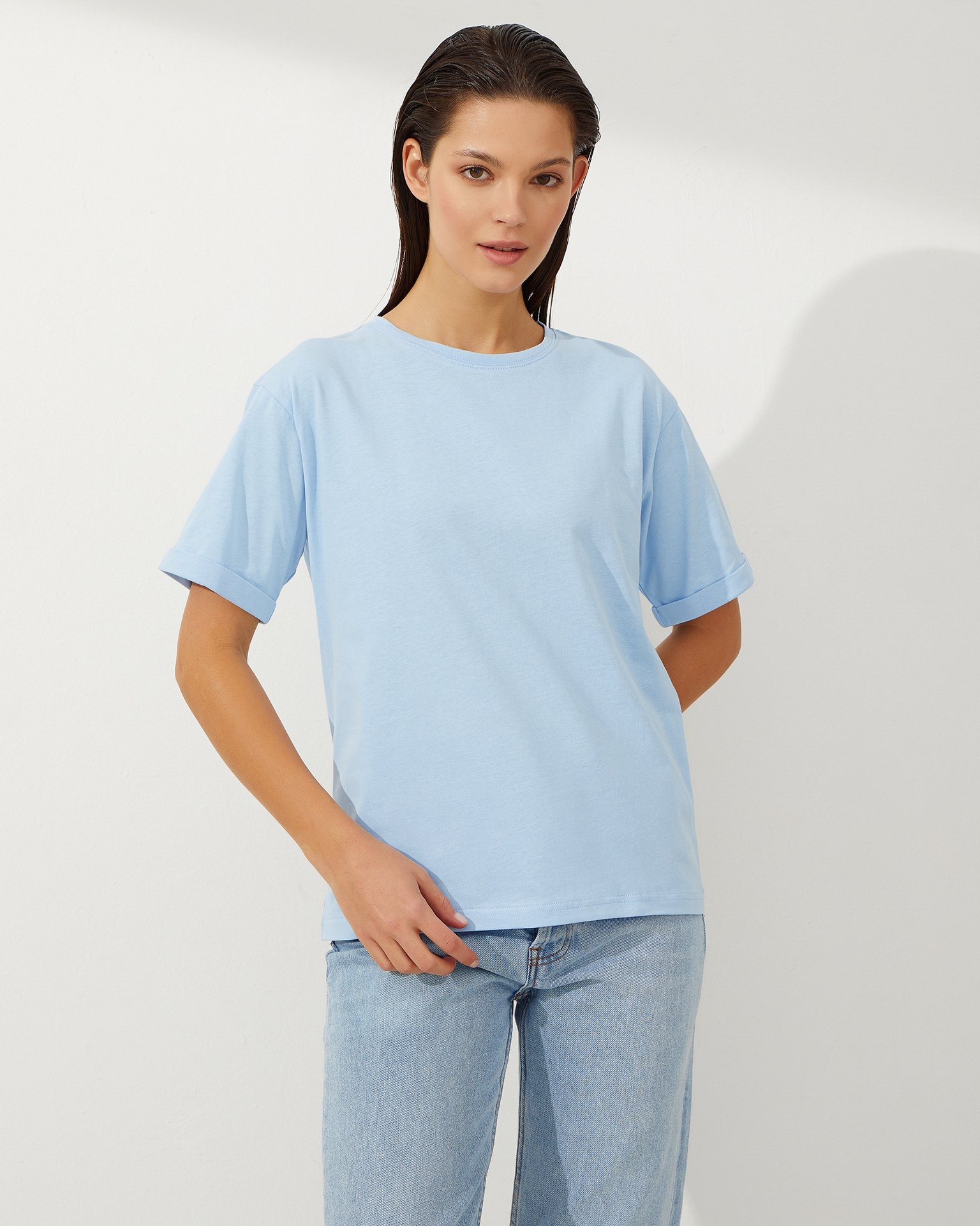 Oversized T-shirt, Azure — photo 2