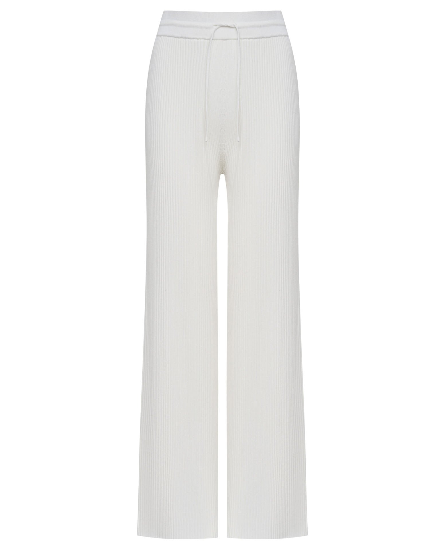 Flared white trousers, White — photo 8