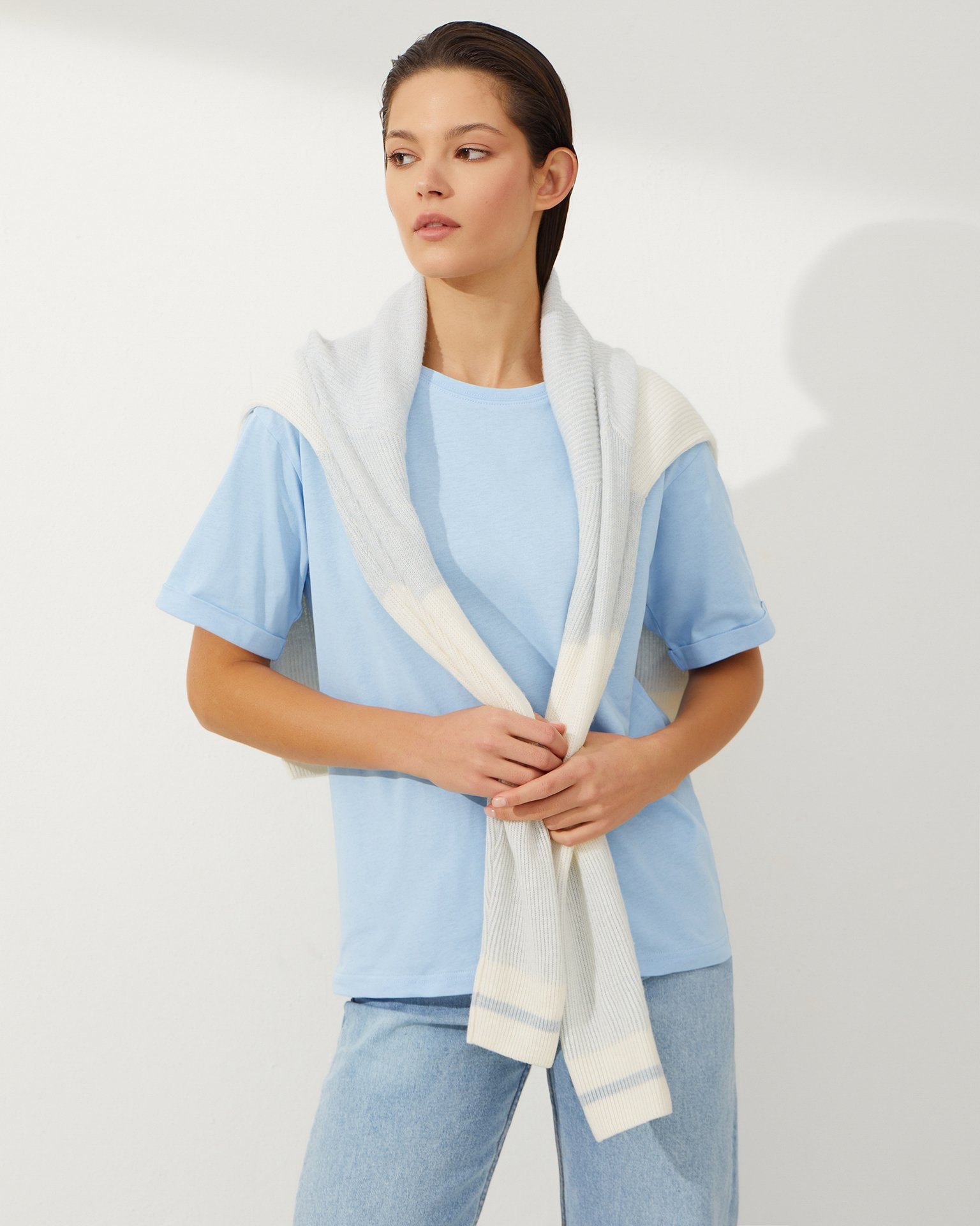 Oversized T-shirt, Azure — photo 5