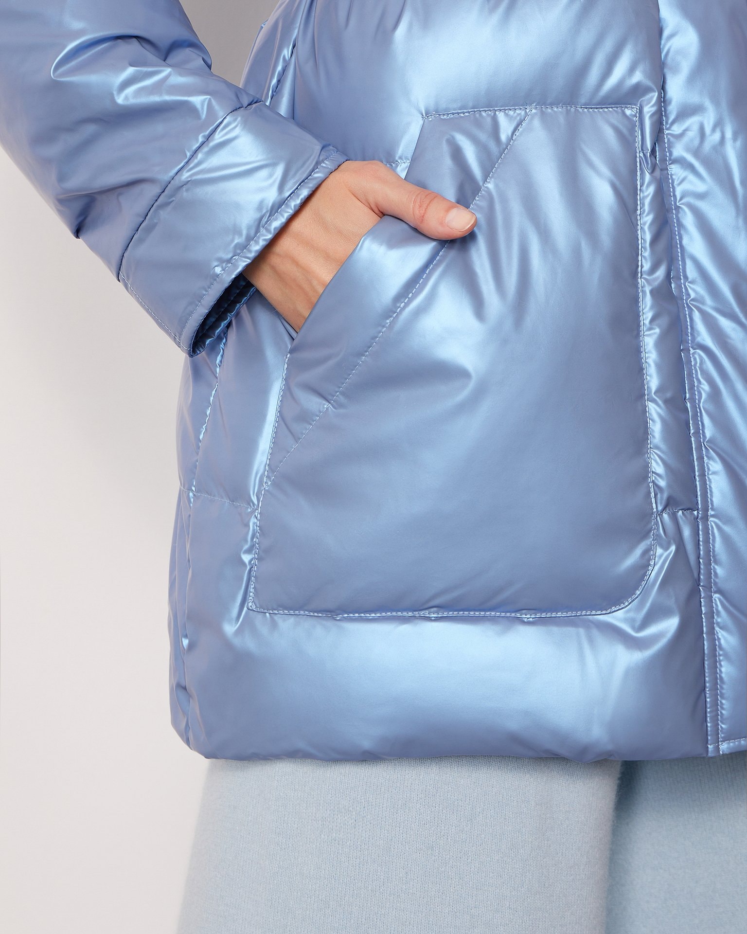 Ice-coloured puffer jacket, Sky Blue — photo 7